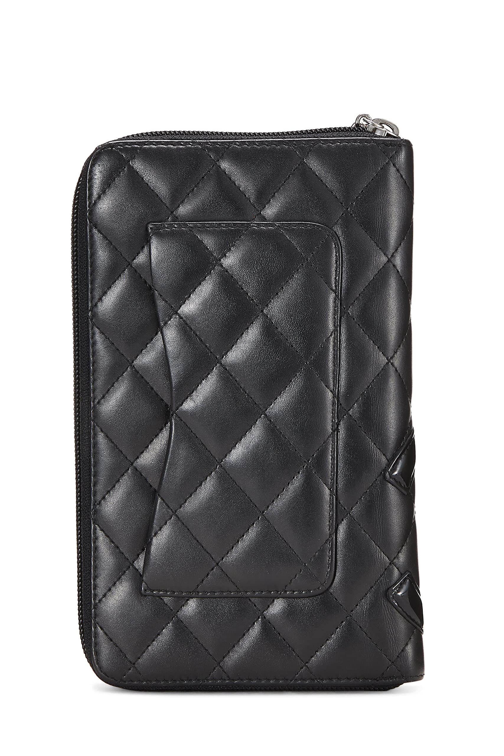 Chanel, Pre-Loved Black Quilted Calfskin Cambon Travel Wallet, Black