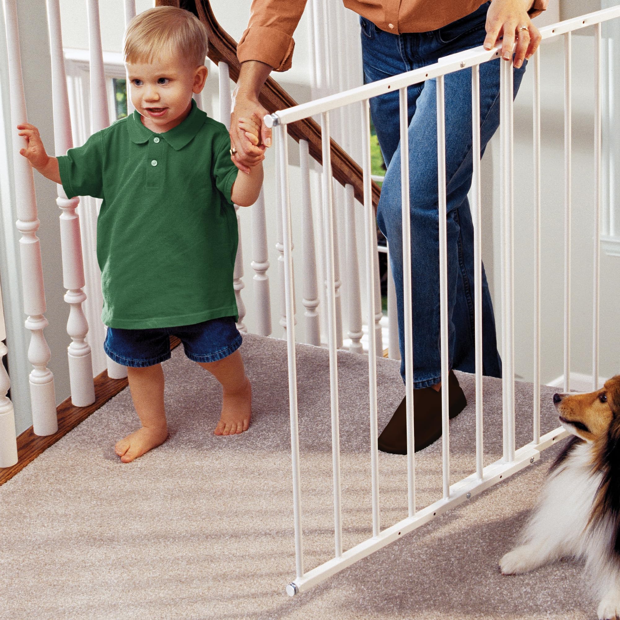 KidCo - G2000 Safeway Top of Stairs Quick Release Baby Gate, Baby Gate for Stairs (White)