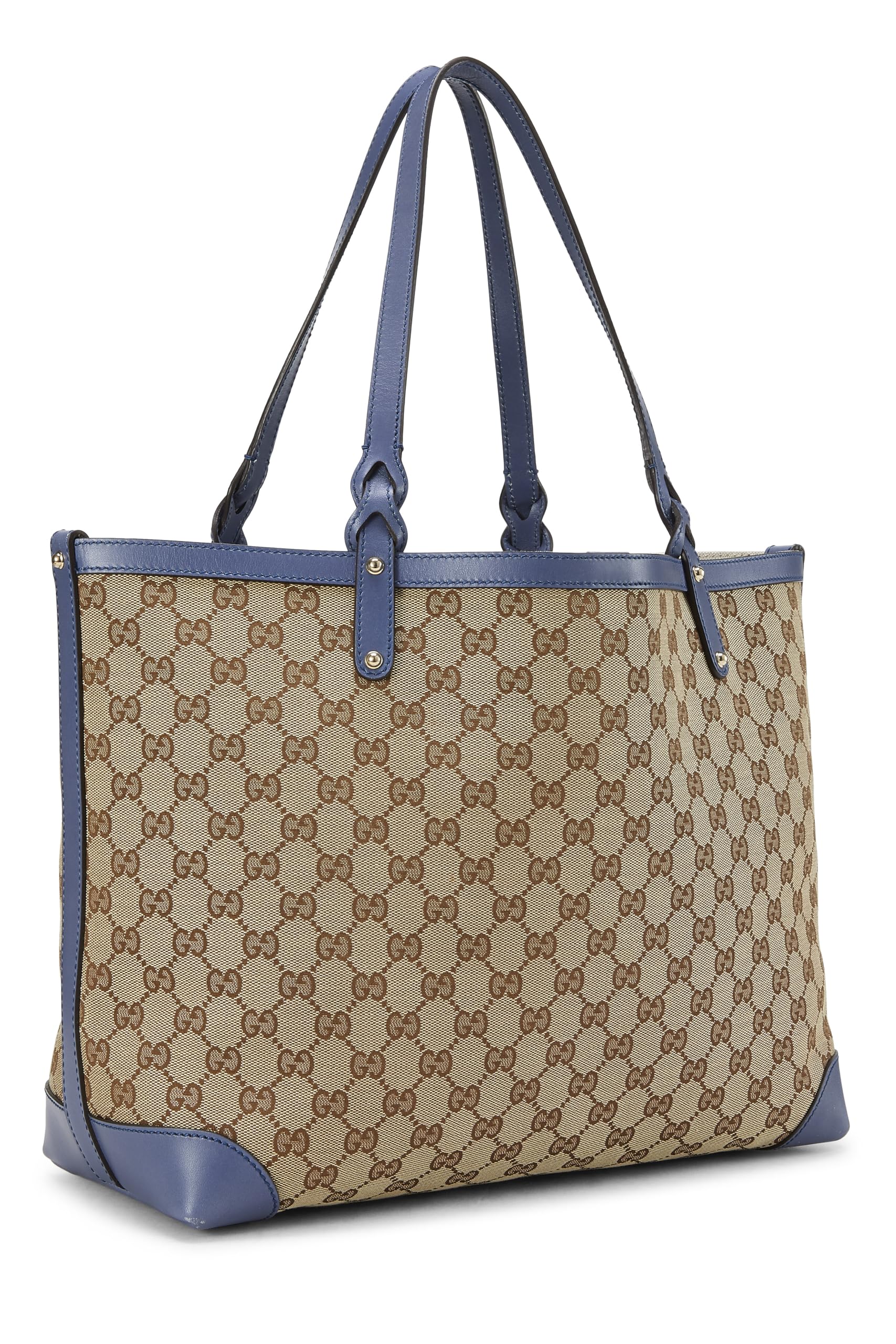 Gucci, Pre-Loved Blue Original GG Canvas Craft Tote, Blue