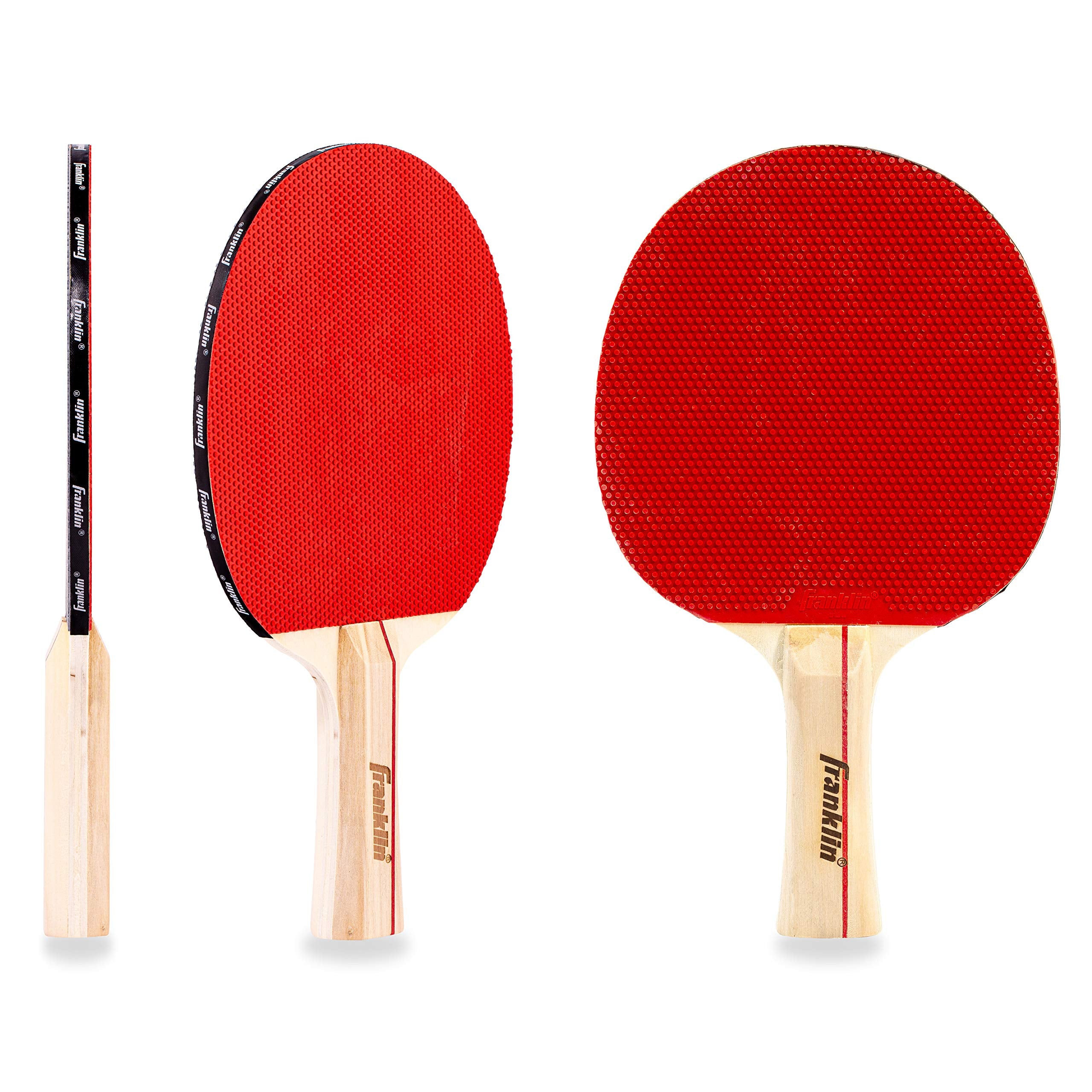 Franklin Sports Ping Pong Paddle - Regulator Table Tennis Racket - Wooden Pro Style Paddle with Rubber Surface - Red + Black