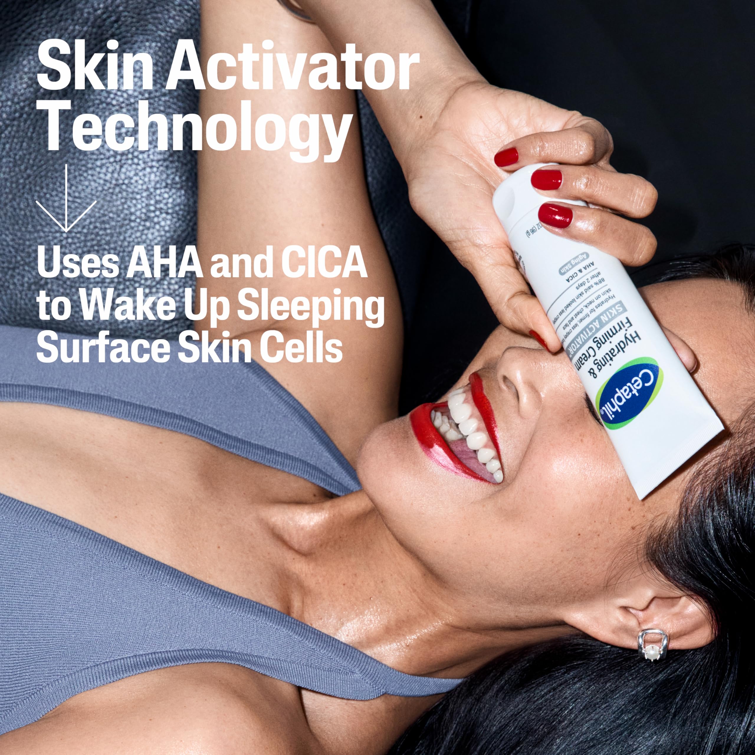 Cetaphil Skin Activator Hydrating & Firming Cream For Face, Neck & Chest 3.4 oz, Mandelic Acid (AHA) and Centella Asiatica (CICA) Cream, Hydrates and Firms Aging Skin, Anti-Aging Skincare