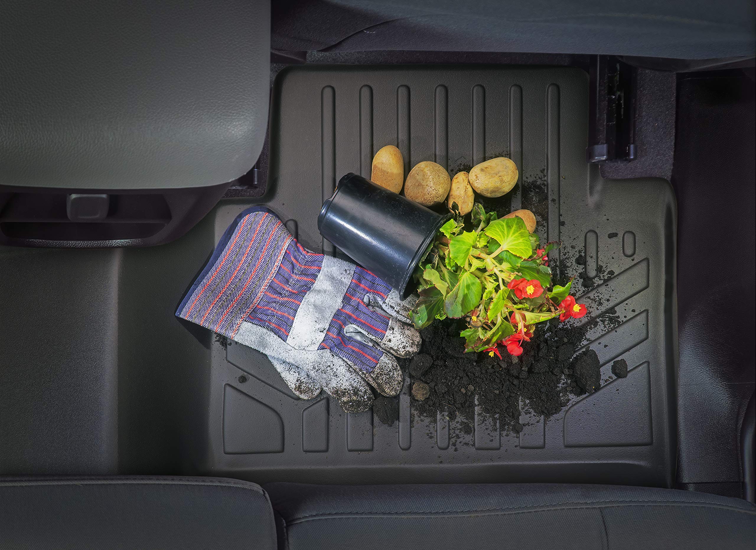 SMARTLINER All Weather Custom Fit Black Cargo Liner Behind The 2nd Row Compatible with 2020-2023 Kia Telluride