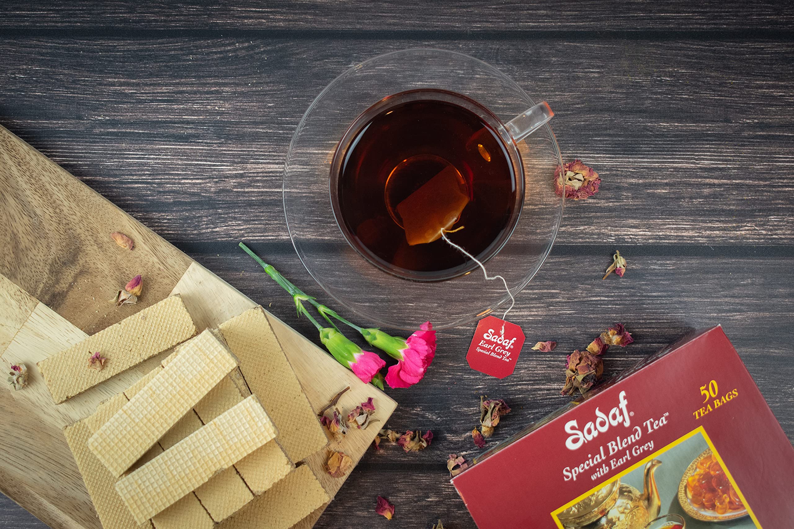 Sadaf Earl Grey Tea Bags | Special Blend Earl Grey Ceylon Black Tea | Product harvested in Sri Lanka | 100 bags (pack of 1)