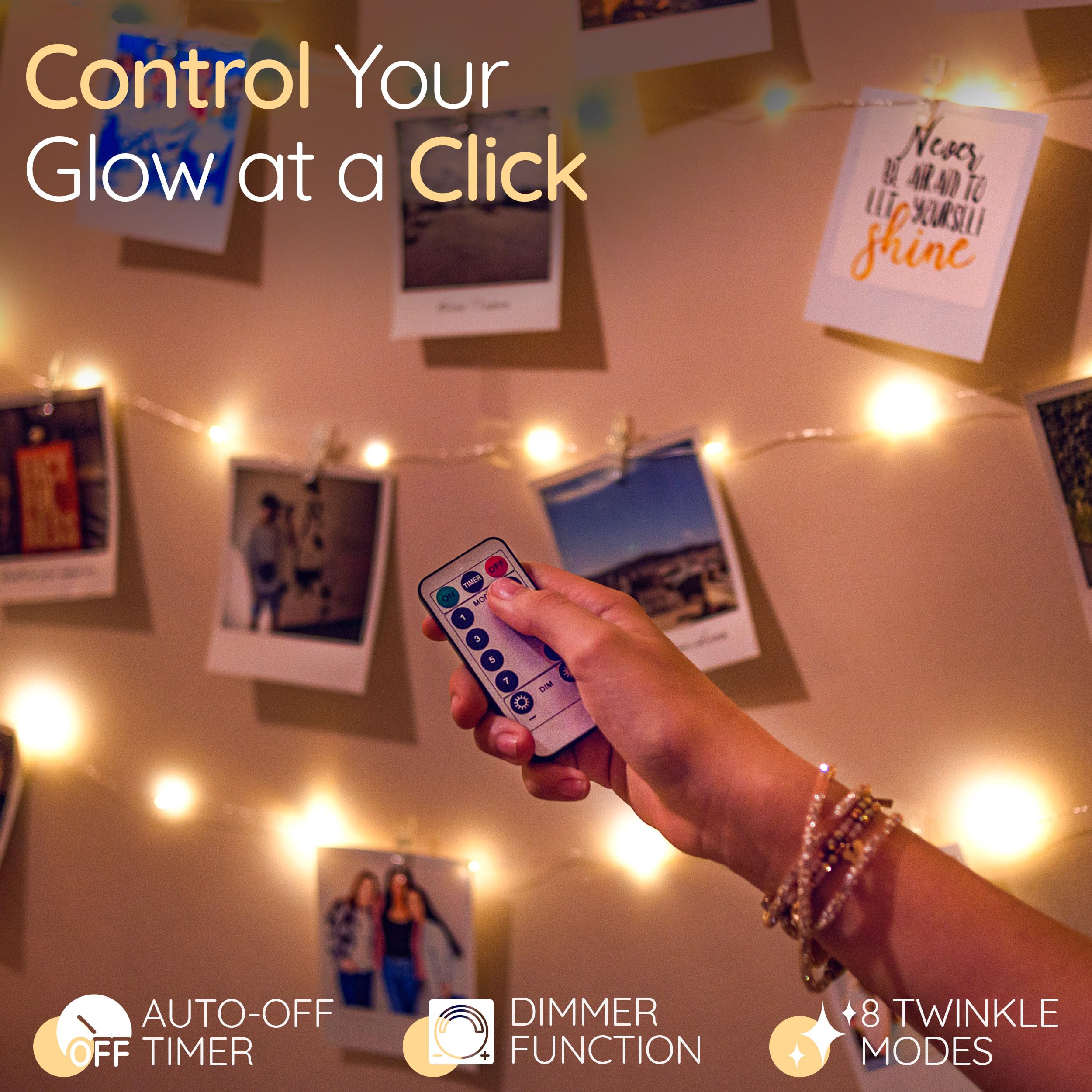 Mind-Glowing Photo Clips String Light - 50 LED Fairy Lights with Clips for Pictures - Teen Girl Gifts Trendy Stuff - Christmas Gift for 8 9 10 11 12 13 14 Year Old Girls - Tween Stocking Stuffer 2024