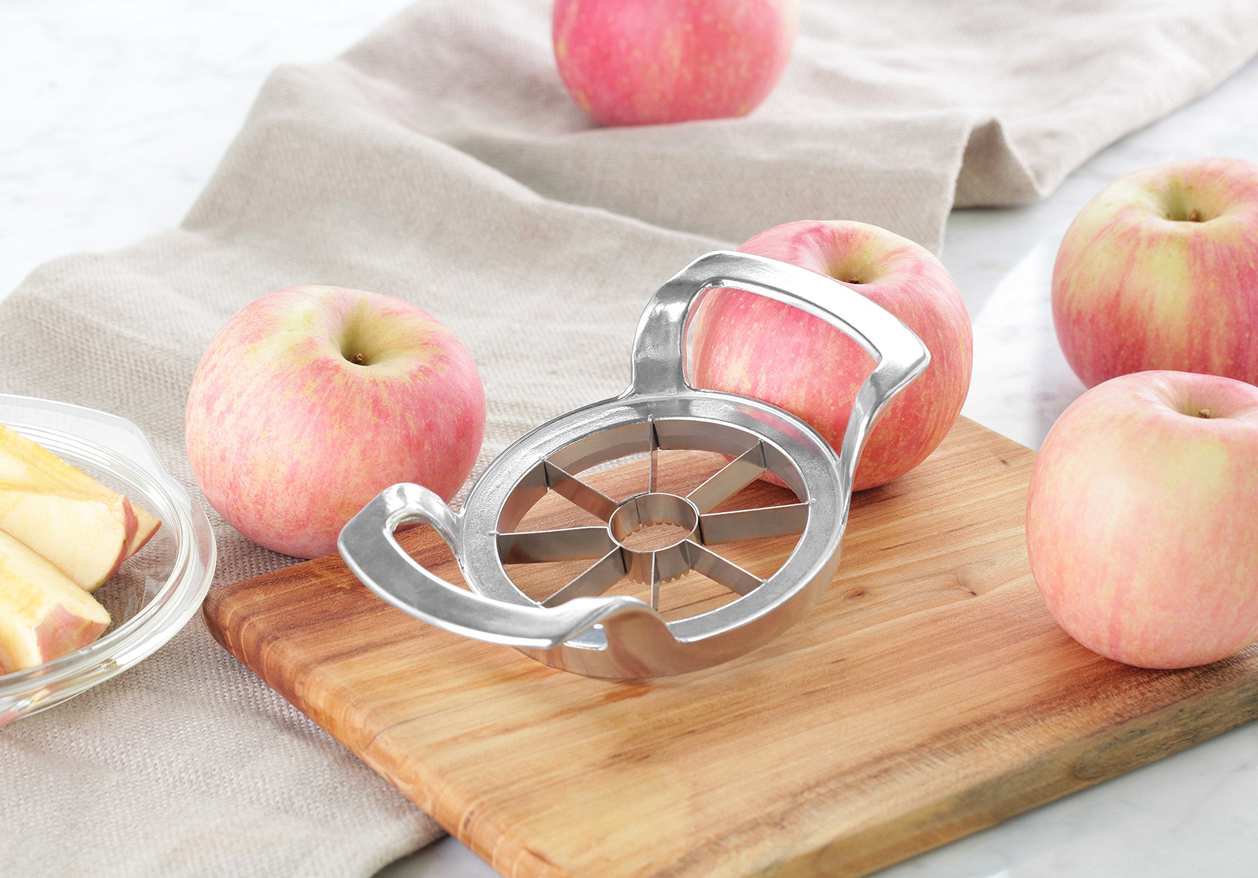 New Star Foodservice Heavy Duty Commercial Apple Corer and Divider, Silver