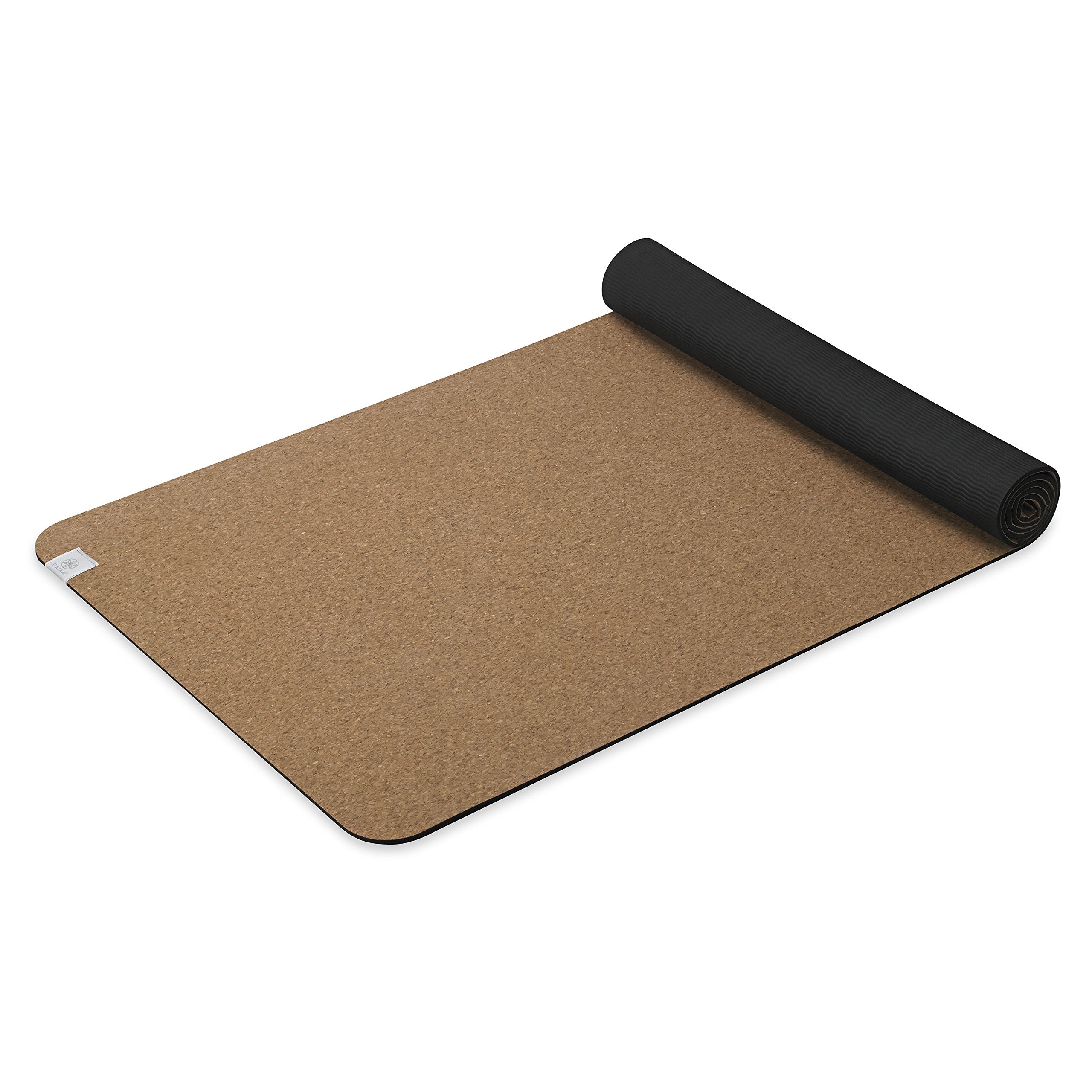 Gaiam Cork Yoga Exercise Mat | Natural Sustainable Cork Resists Sweat and Odors | Non-Slip TPE Backing Prevents Slipping| Great for Hot Yoga, Pilates, Fitness Working Out (68" x 24"x 5mm Thick)