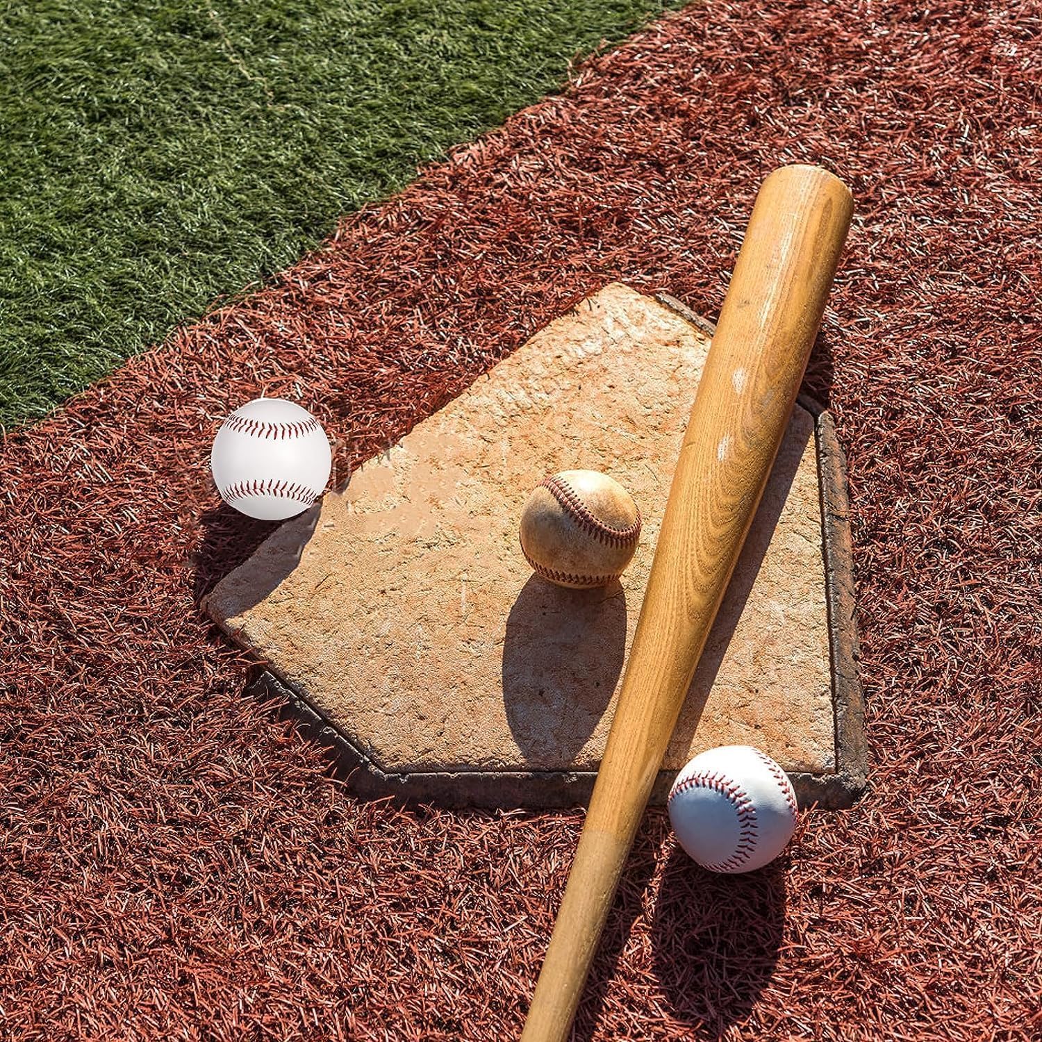 OMYOPY 2 Pack Blank Hard Baseballs Solid Cork Core, 9 Inch Baseball Balls Unmarked Autographs Baseball for League Play, Pitching, Hitting, Batting, Fielding, Autograph, Gifts