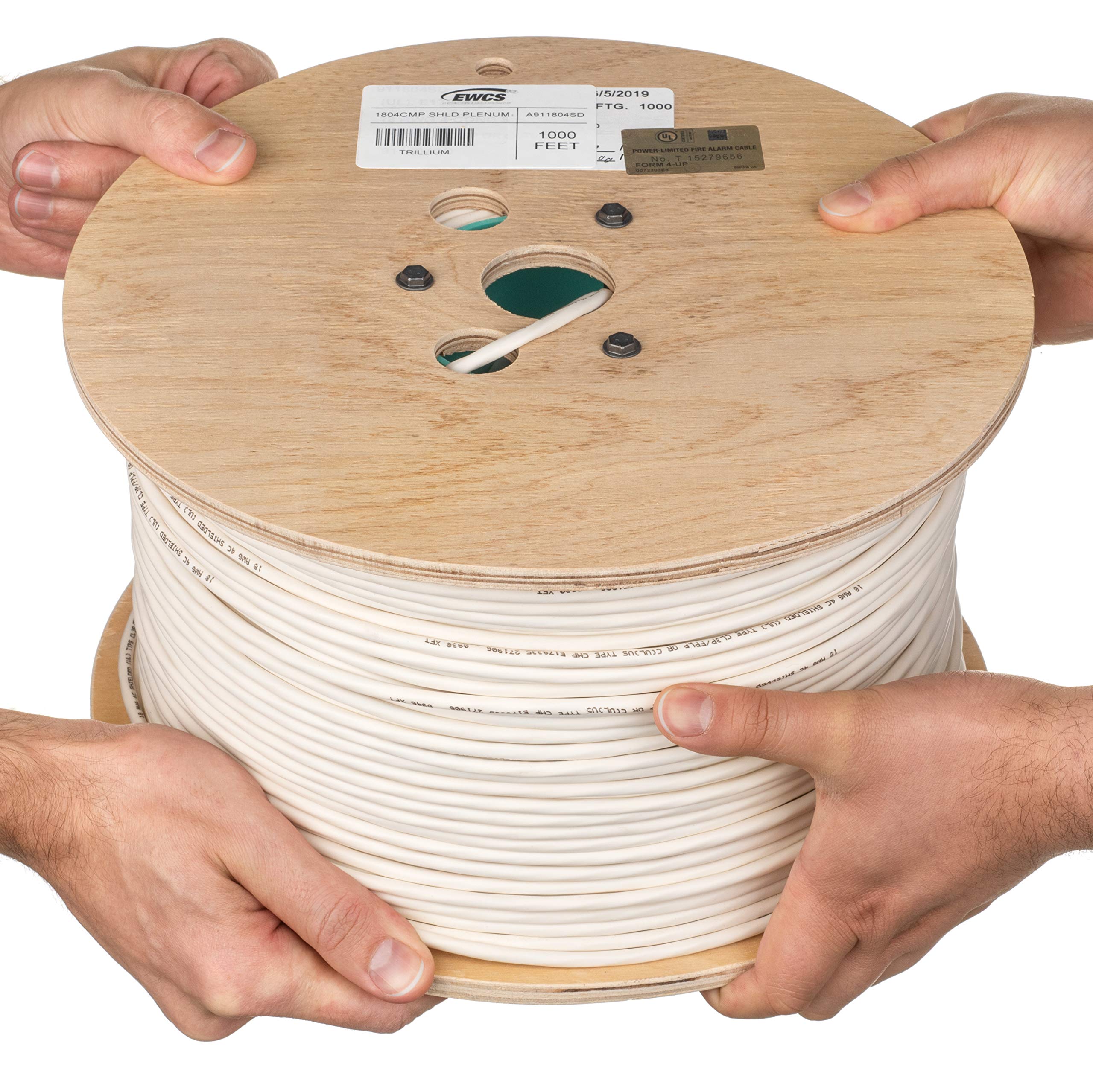 EWCS 18 AWG 4/C 100% Copper Str CMP Plenum Rated Shielded Sound & Security Cable - 1000 Feet - EWCS Spec - Made in USA!