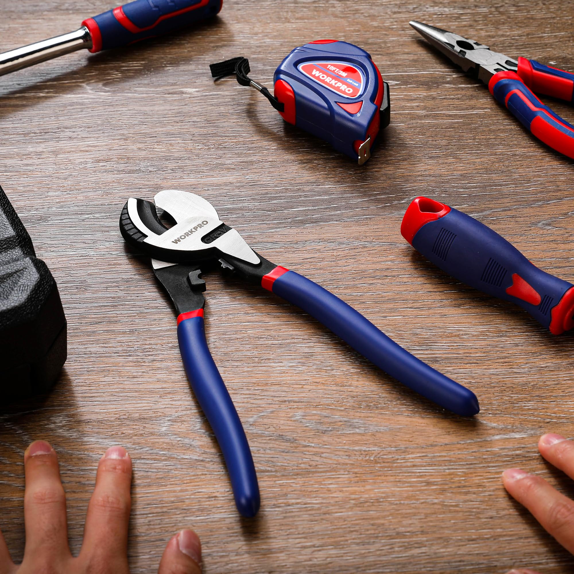 WORKPRO 9-1/4 inch High Leverage Cable Cutter, Heavy Duty Wire Cutter for Aluminum, Copper, Wire, and Communications Cable