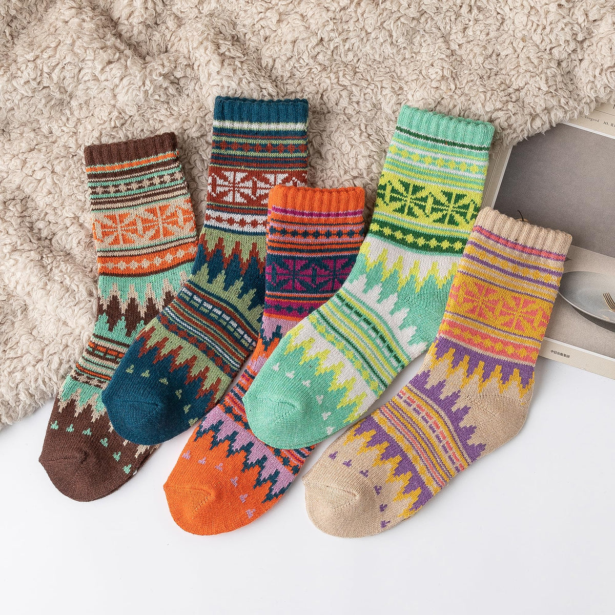 GLCMXMART wool socks for women, warm thermal thick winter socks for women cold weather, gift for women her