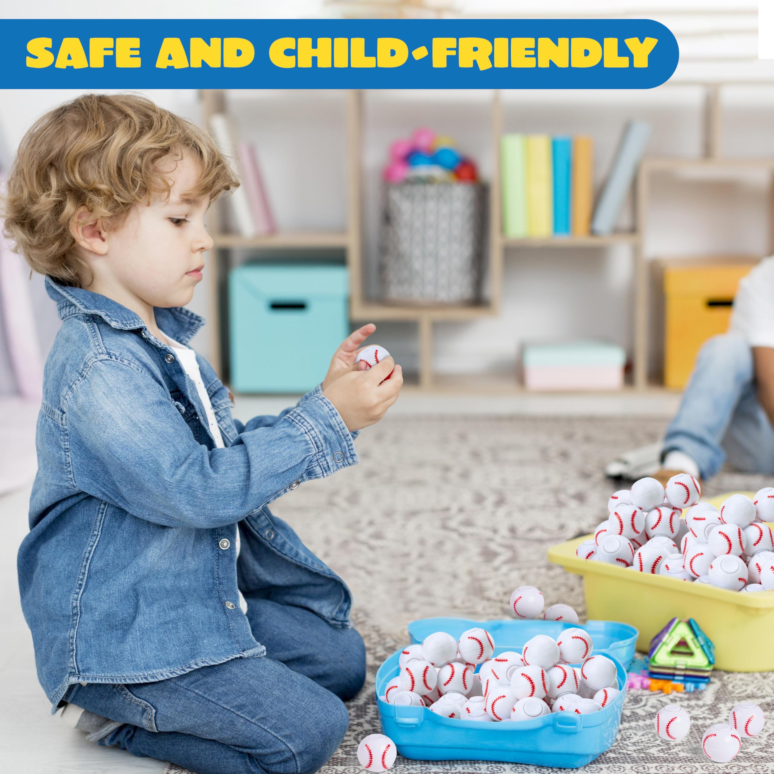 JOYIN 36 Pack Baseball Fidget Spinners for Kids, Baseball Party Favors, Fidget Toys Bulk, Stress Balls, Goodie Bags Stuffers for Birthday Party, Treasure Box Toys for Classroom