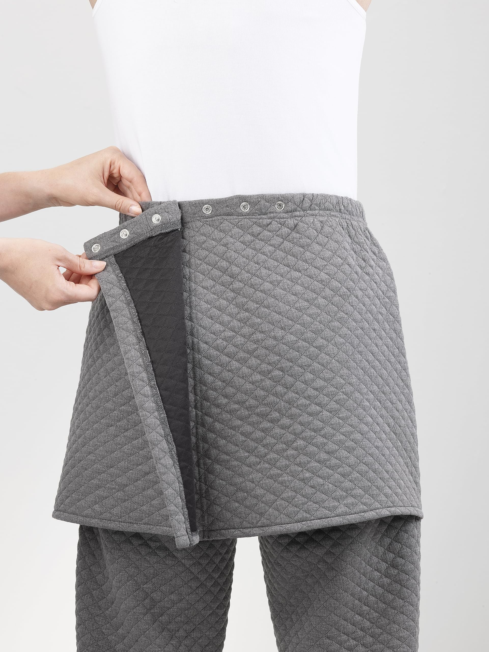 Women’s Assisted Dressing Adaptive Open-Back Tracksuit Pants - Heathered Gray MED