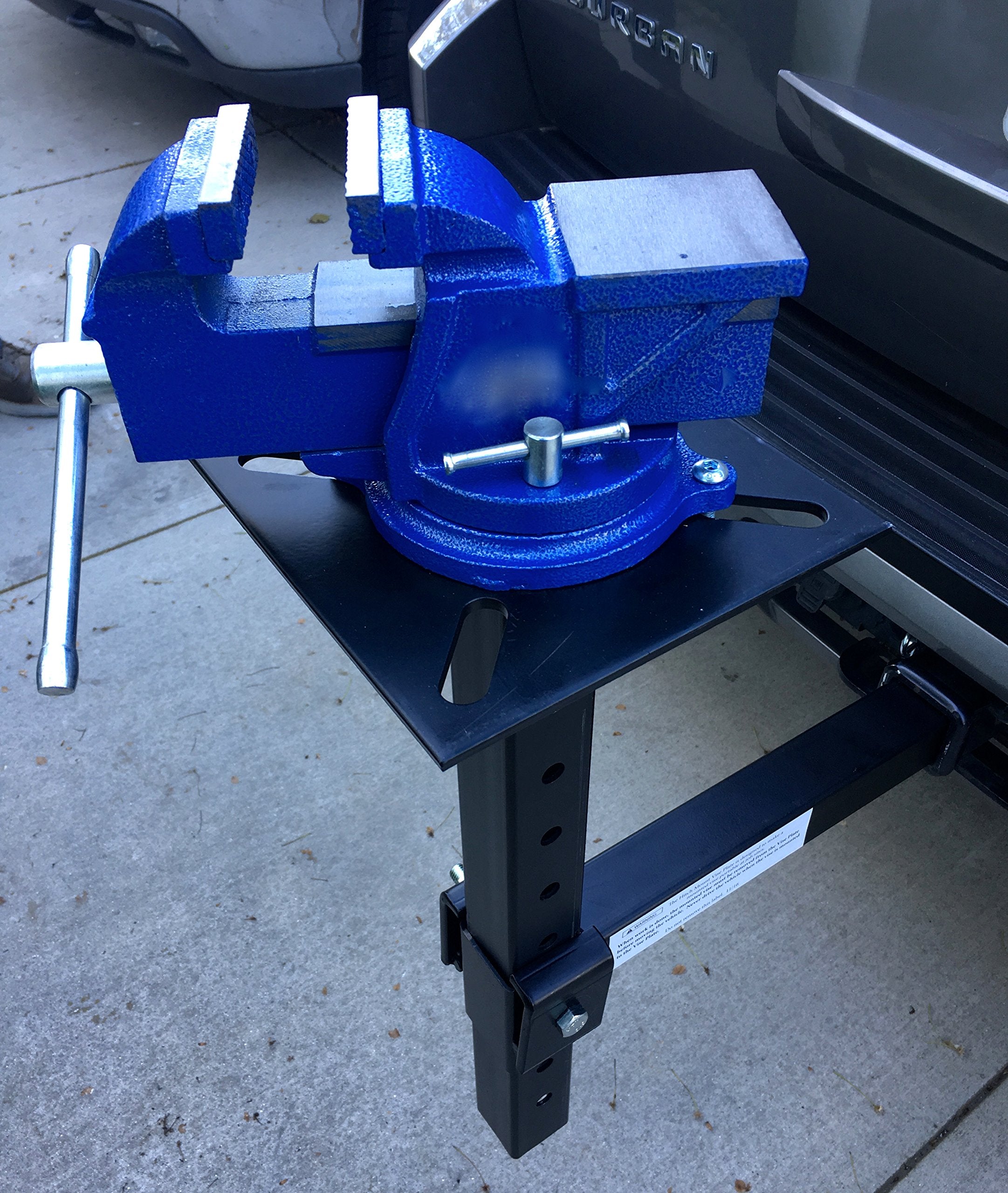 MaxxHaul 80356 Hitch Mount Vise Plate Holder With Adjustable Height - Fits 2 inch x 2 inch Receiver With Standard Mounting Vise Plate