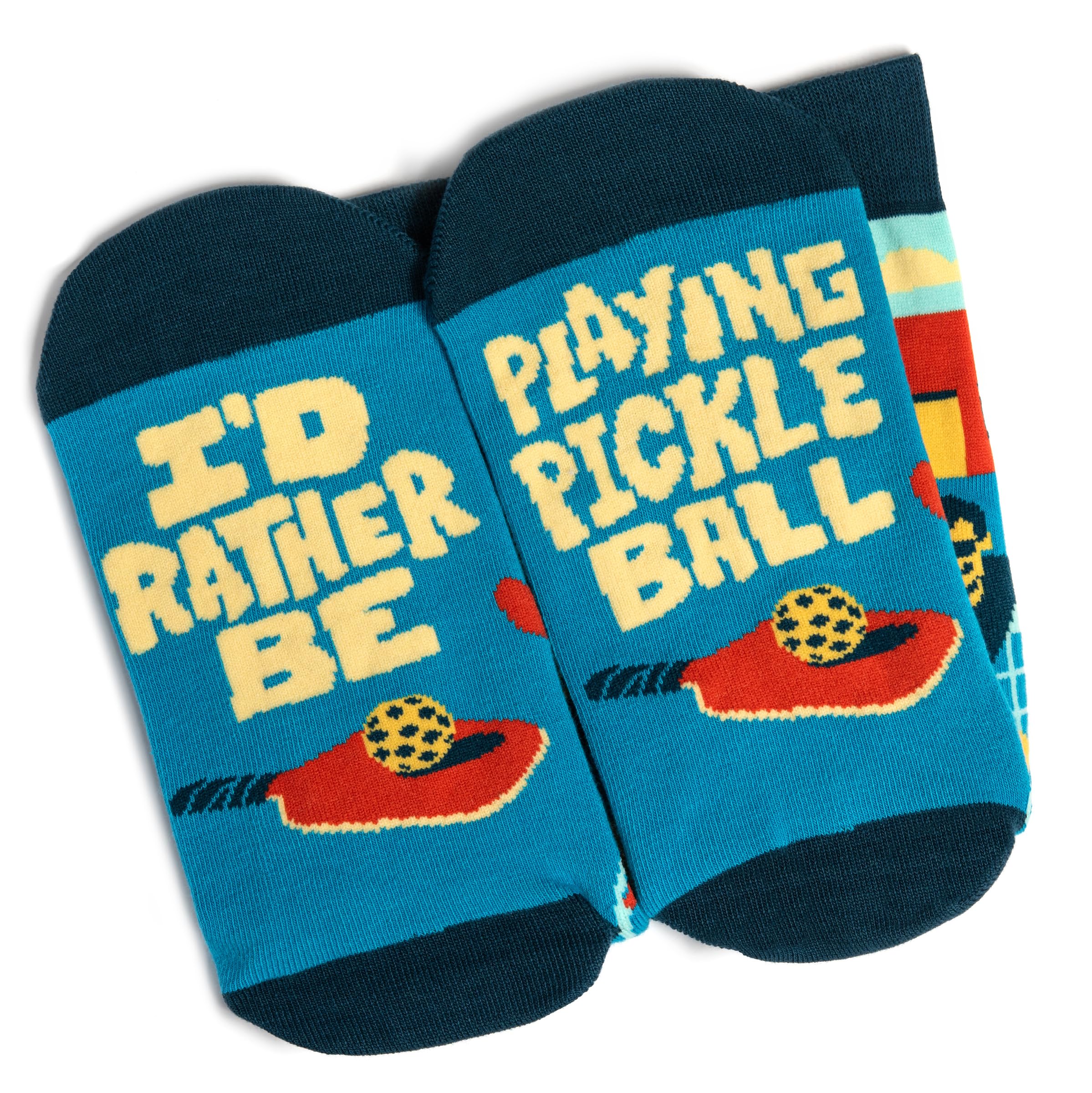 I'd Rather Be - Funny Socks For Men & Women - Gifts For Golfing, Hunting, Camping, Hiking, Skiing, Reading, Sports and more (US, Alpha, One Size, Regular, Regular, Playing Pickleball)