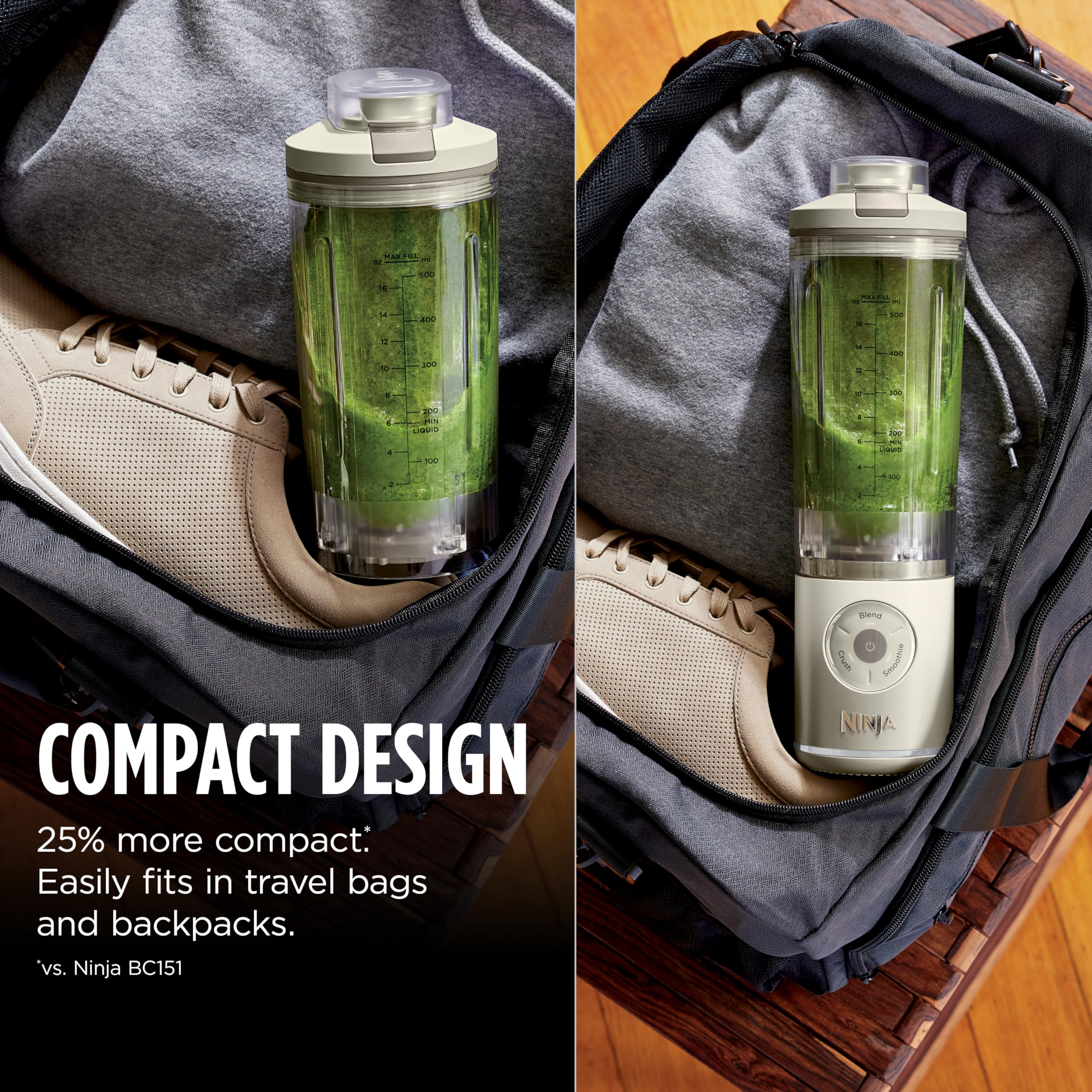 Ninja Blast Max, Portable Blender + Twist & Go, Personal Smoothie, Blend, Ice Crush, 3 Programs, Cordless, 22 oz removable Vessel, Dishwasher Safe, Leakproof, Pink, BC251PK