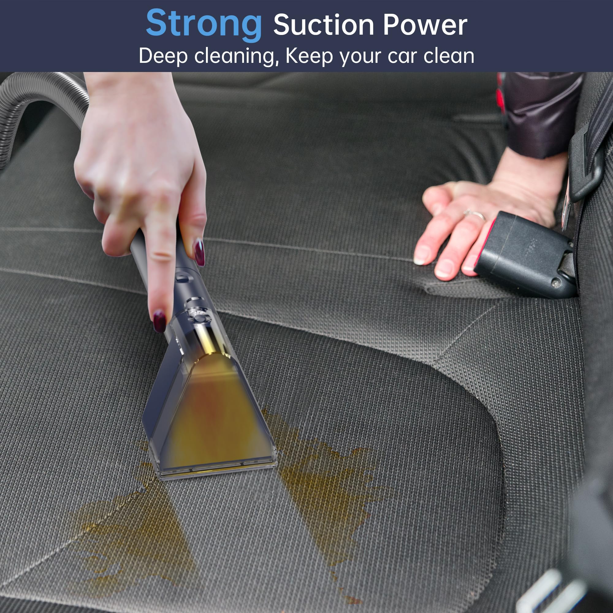 Carpet Cleaner Machine,18Kpa Upgraded Portable Carpet Upholstery Cleaner Machine,500W Powerful Suction Deep Spot Cleaning Machines for Couch,Car Seats,Upholstery&Furniture
