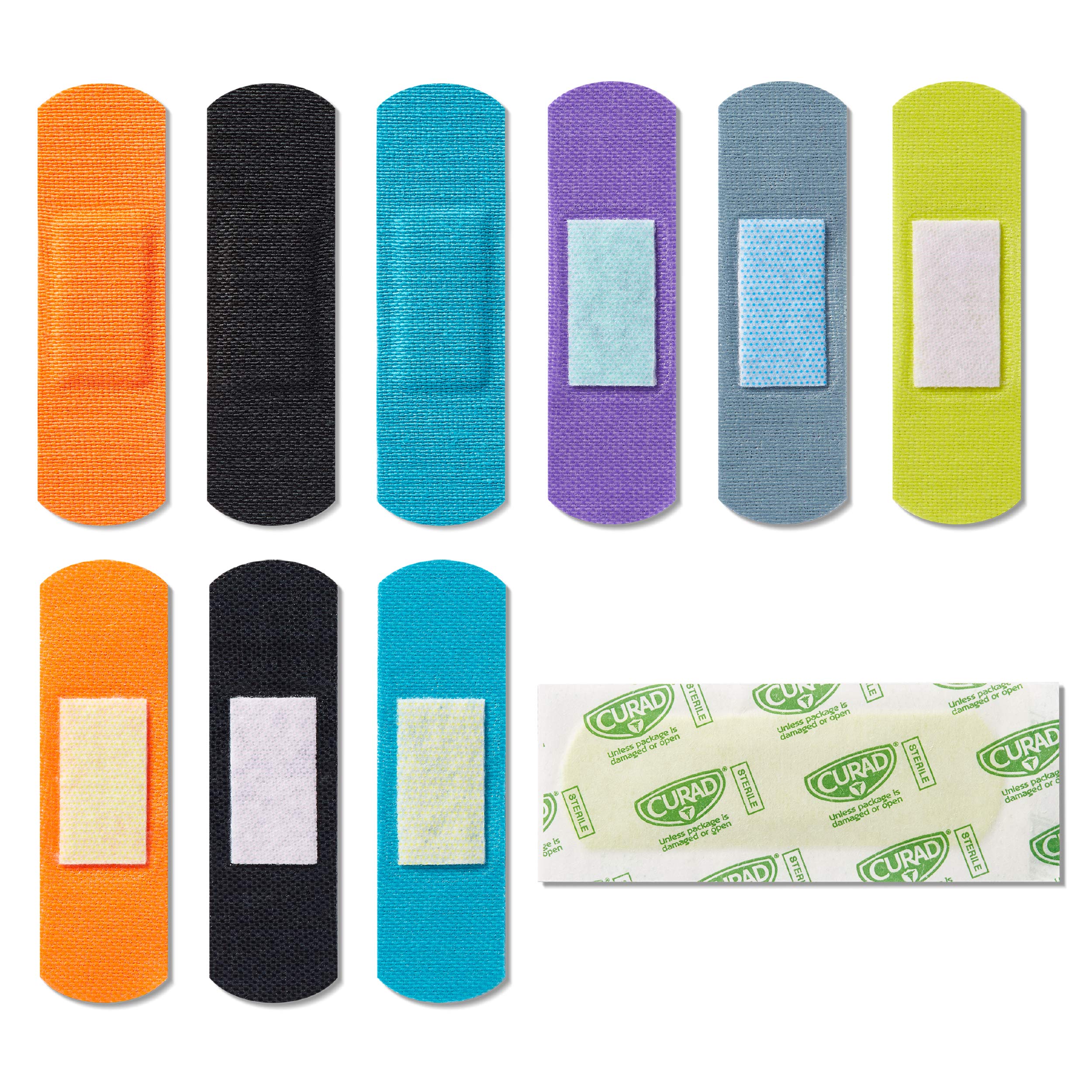 CURAD Performance Series IRONMAN Antibacterial Bandages, Extreme Hold Adhesive Technology, Standard Size Flexible Fabric Bandages for Cuts, Scrapes, & Burns, Assorted Colors, 1 x 3.25 inches, 20 Count