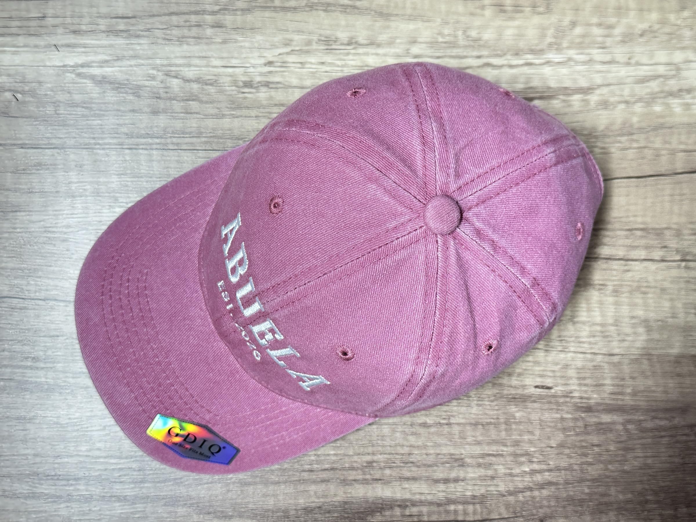 GDIQ Abuela Established 2026 Hat, Gifts for New First Time Grandma, Abuelita, Nana, Embroidered Washed Cotton Baseball Cap for Women