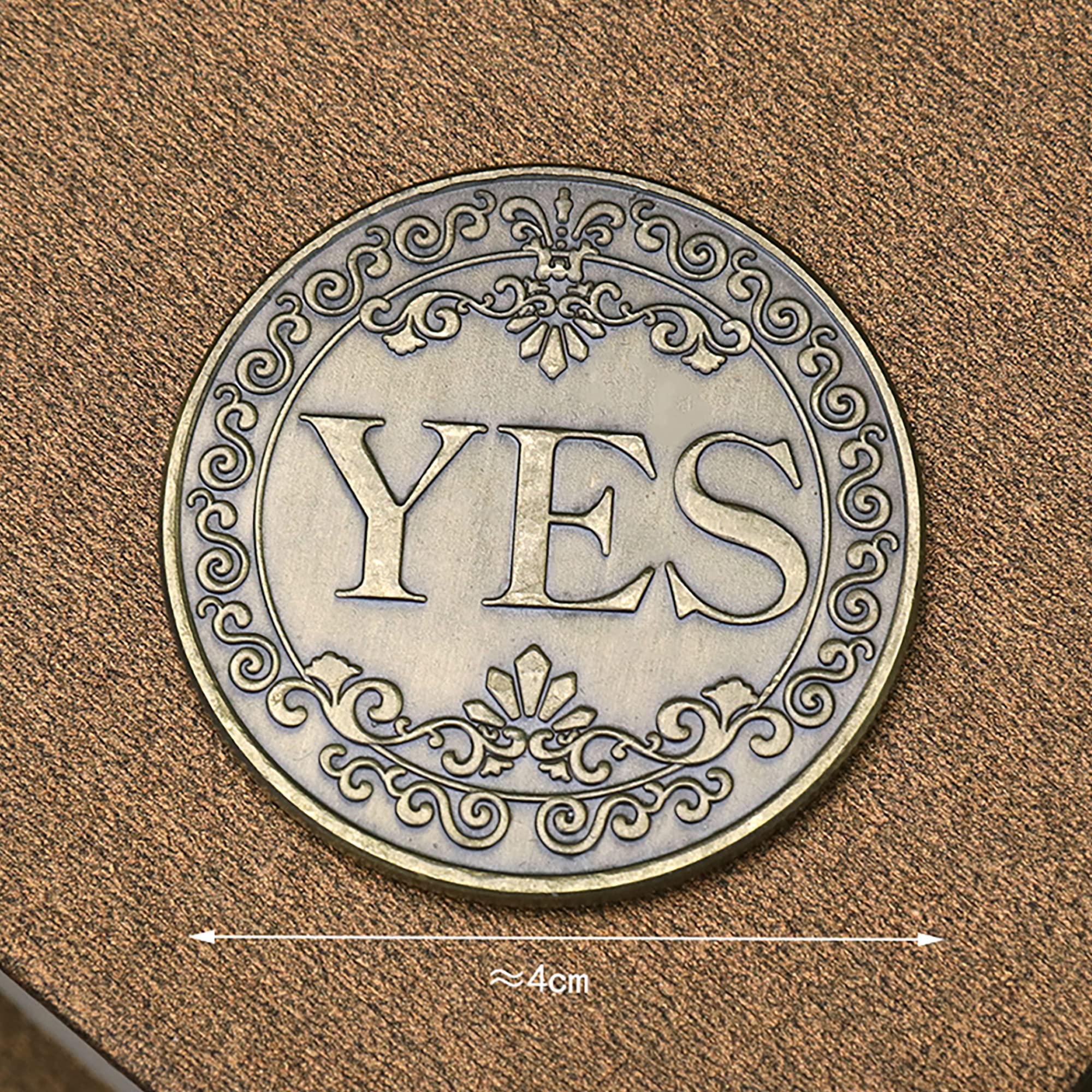 Yes No Challenge Coin Decision Maker Coin Divination - Bronze