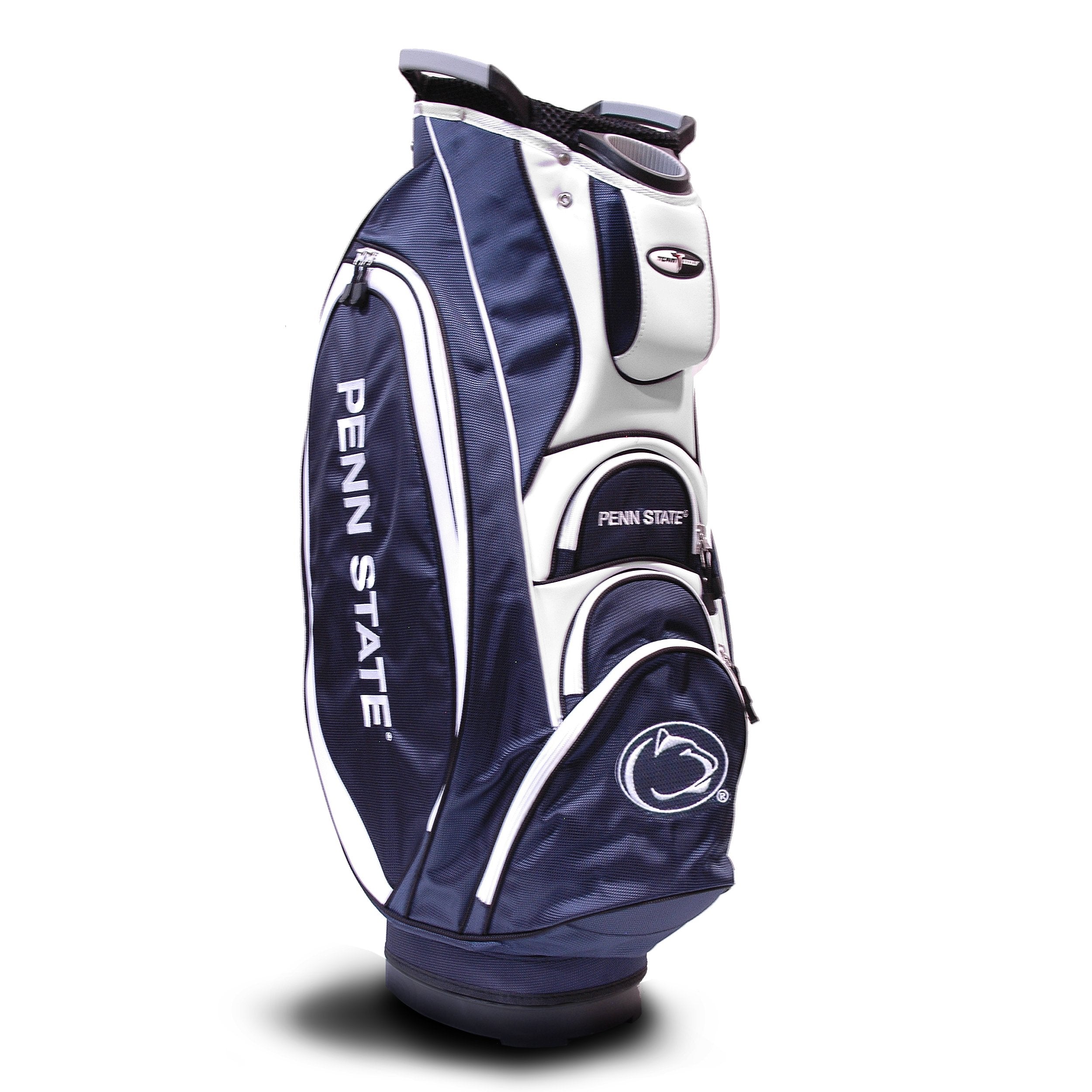 Team Golf NCAA Penn State Nittany Lions Victory Golf Cart Bag, 10-way Top with Integrated Dual Handle & External Putter Well, Cooler Pocket, Padded Strap, Umbrella Holder & Removable Rain Hood