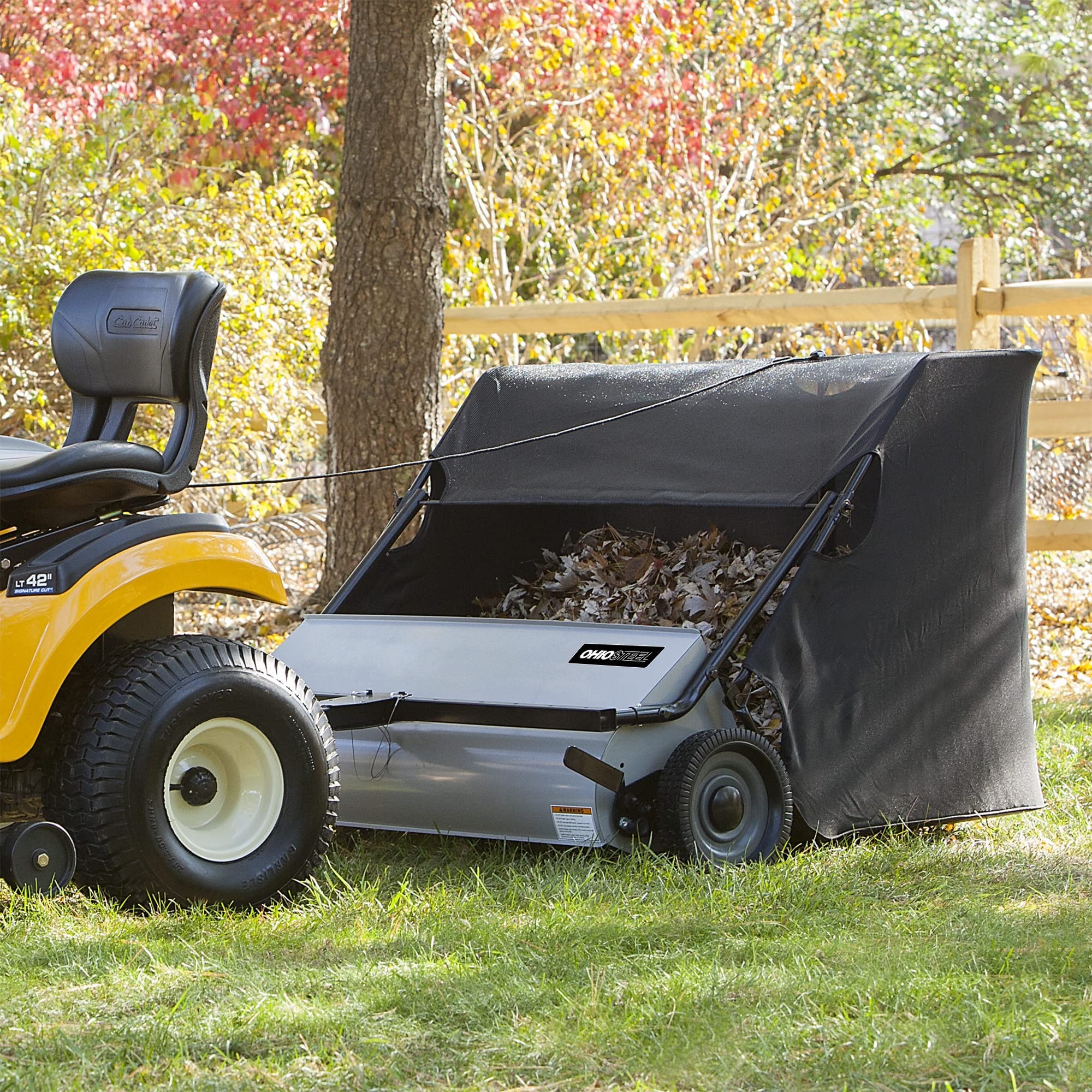 Ohio Steel 4222V2 Lawn Sweeper, 22 cu.ft, Gray
