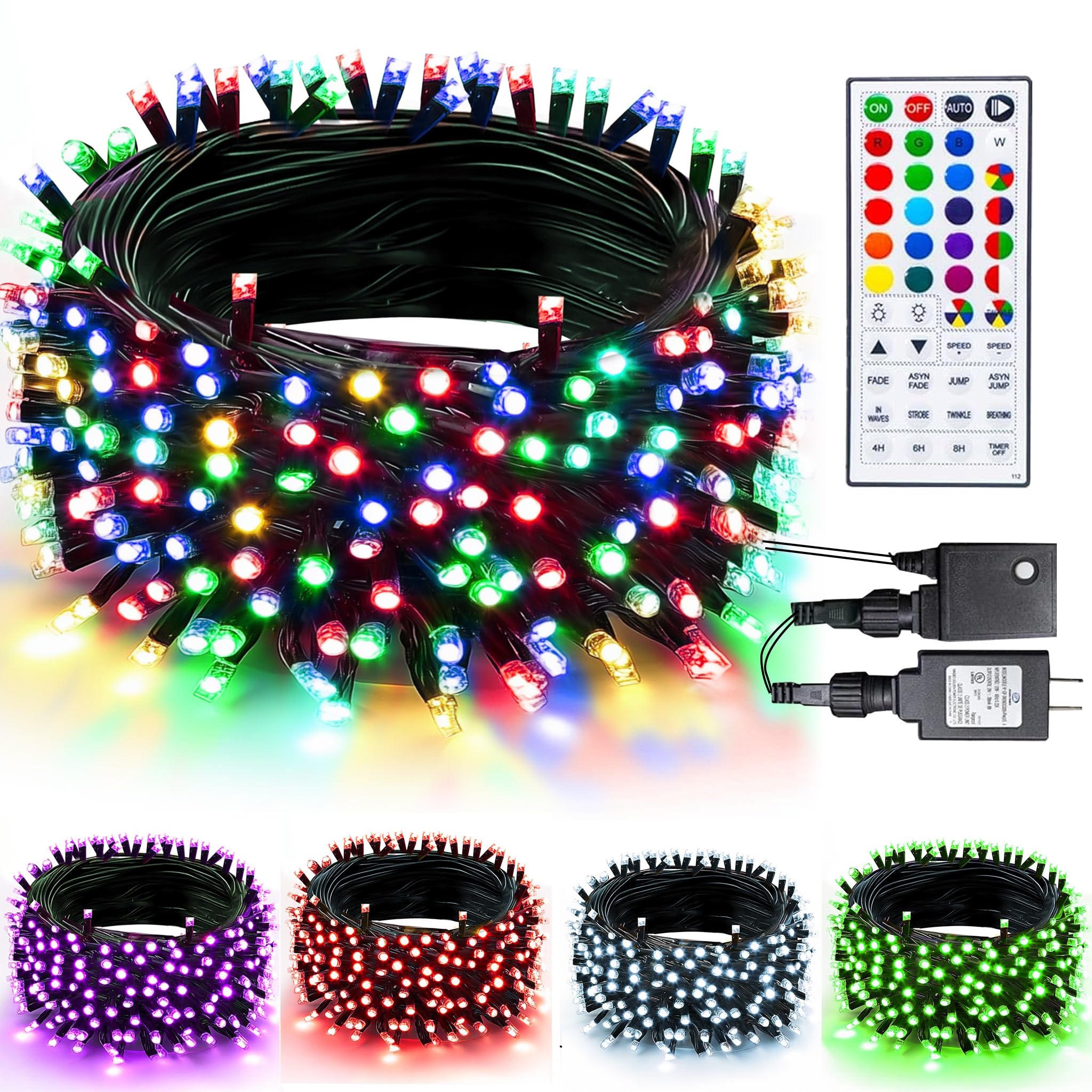 TW SHINE Color Changing Christmas Lights, 66 FT 200 LED RGB Halloween Lights with Remote Waterproof, Outdoor Christmas Lights for Indoor Xmas Tree Party Wedding Decorations