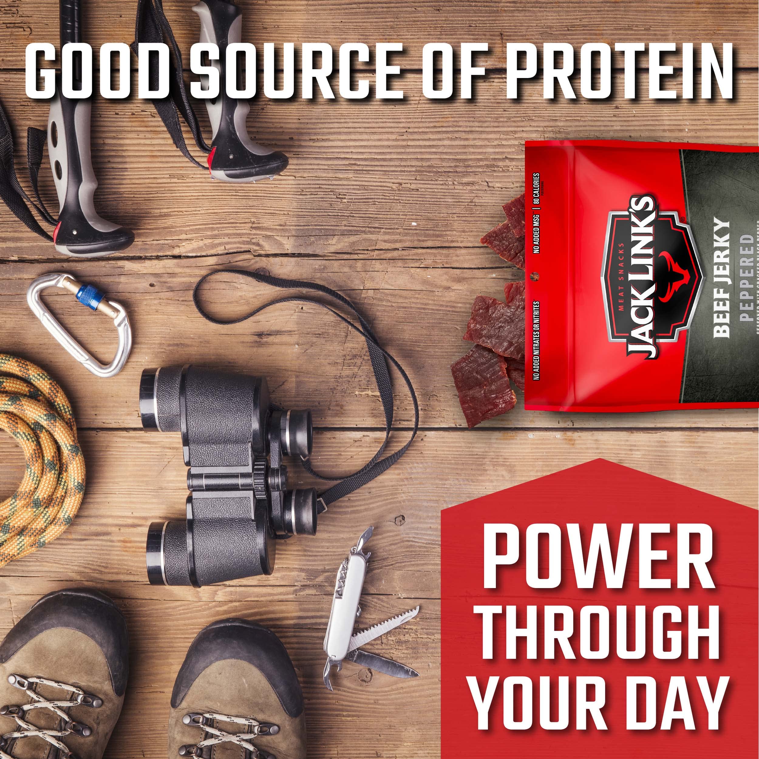 Jack Link's Beef Jerky, Peppered, Large Jerky Bags – Flavorful Meat Snacks, Ready to Eat Protein Snacks with 9g of Protein, Made with 100% Beef, Keto, Paleo & Carnivore Diet Ready – 9 Oz. (Pack of 2)