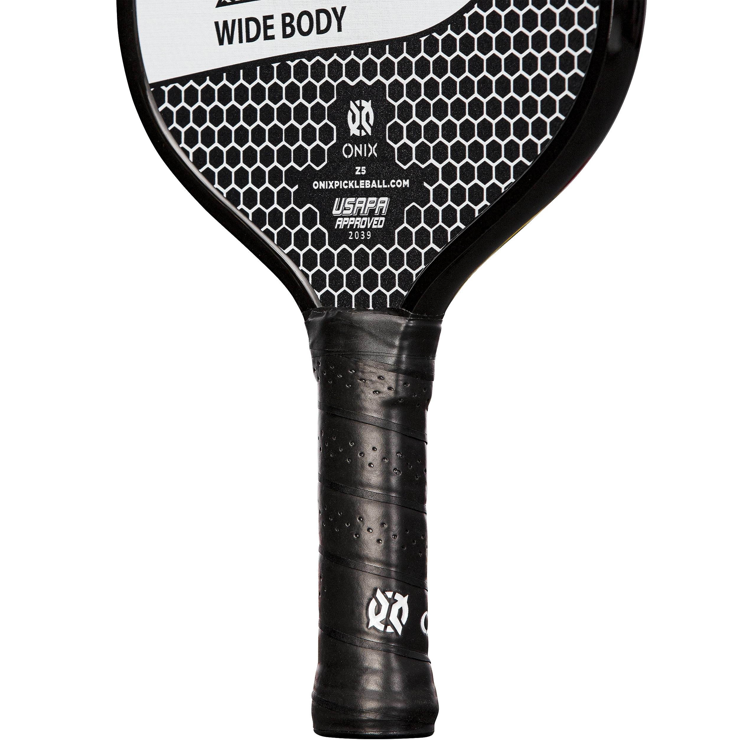 ONIX Graphite Z5 Pickleball Paddle (Graphite Carbon Fiber Face with Rough Texture Surface, Cushion Comfort Grip and Nomex Honeycomb Core for Touch, Control, and Power),White