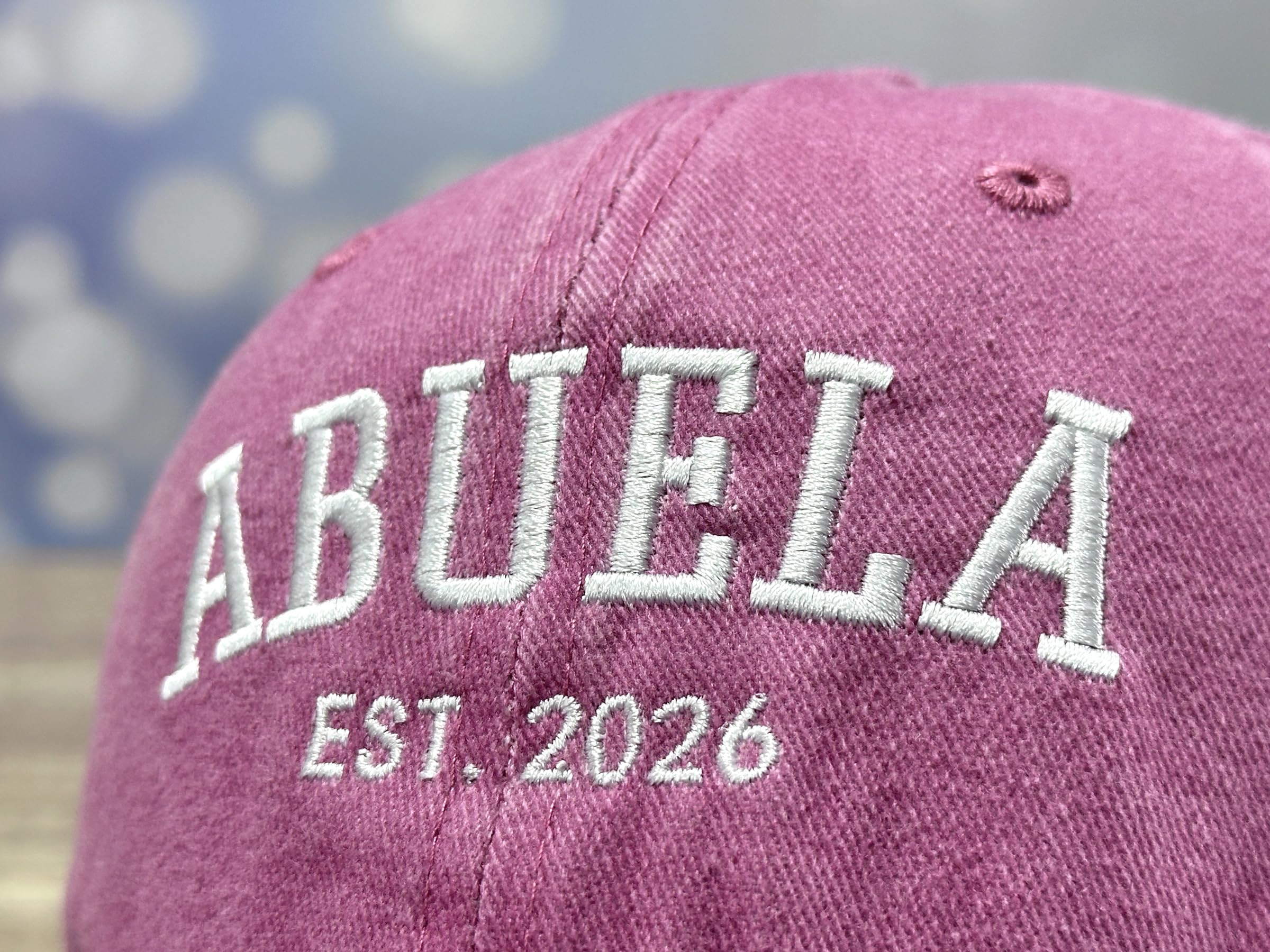 GDIQ Abuela Established 2026 Hat, Gifts for New First Time Grandma, Abuelita, Nana, Embroidered Washed Cotton Baseball Cap for Women