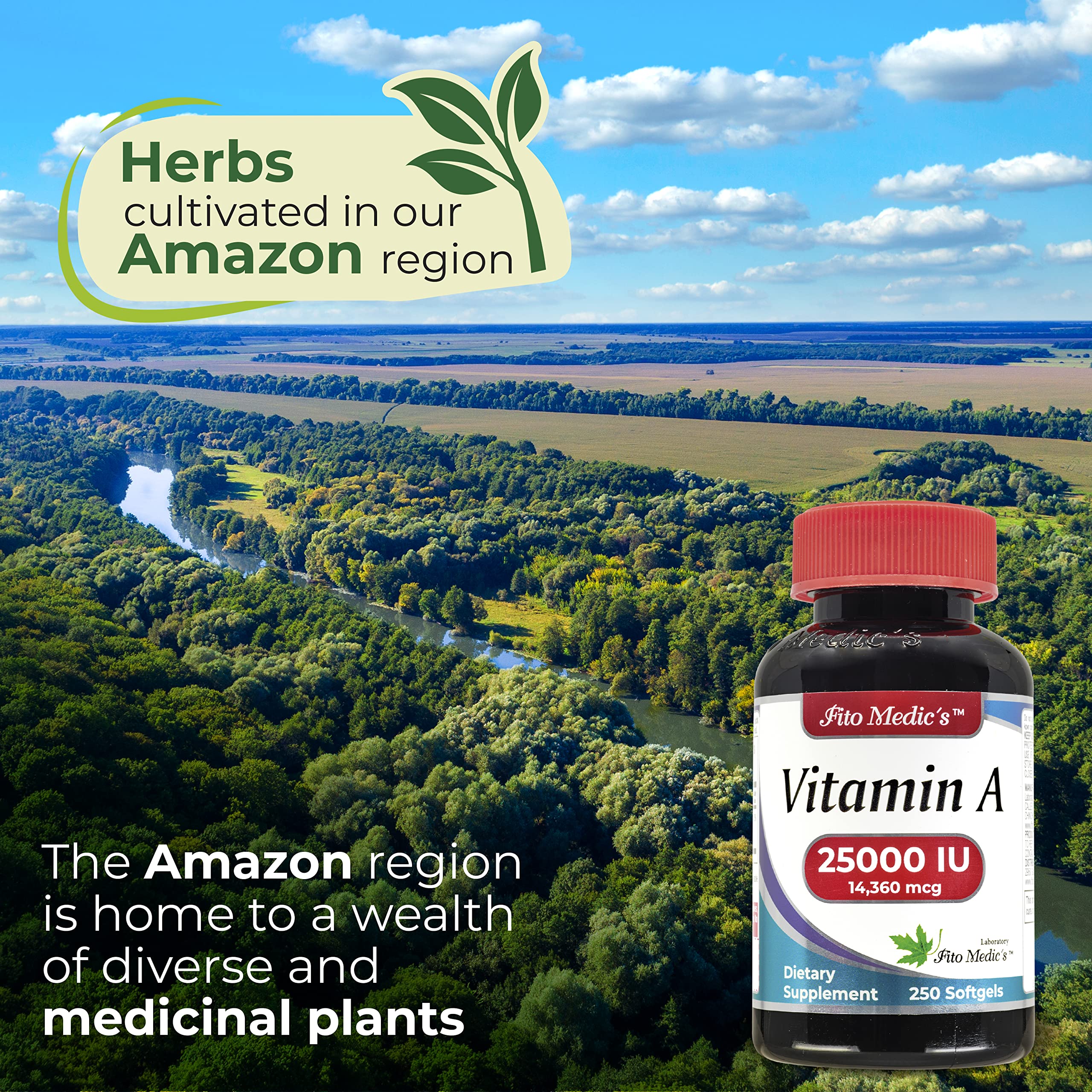 FITO MEDIC'S Lab - Vitamin a 25000 iu softgels - 250 Softgels- Ultra high Absorption, Healthy Skin & Eyes, Antioxidant Activity & Immune System Function.