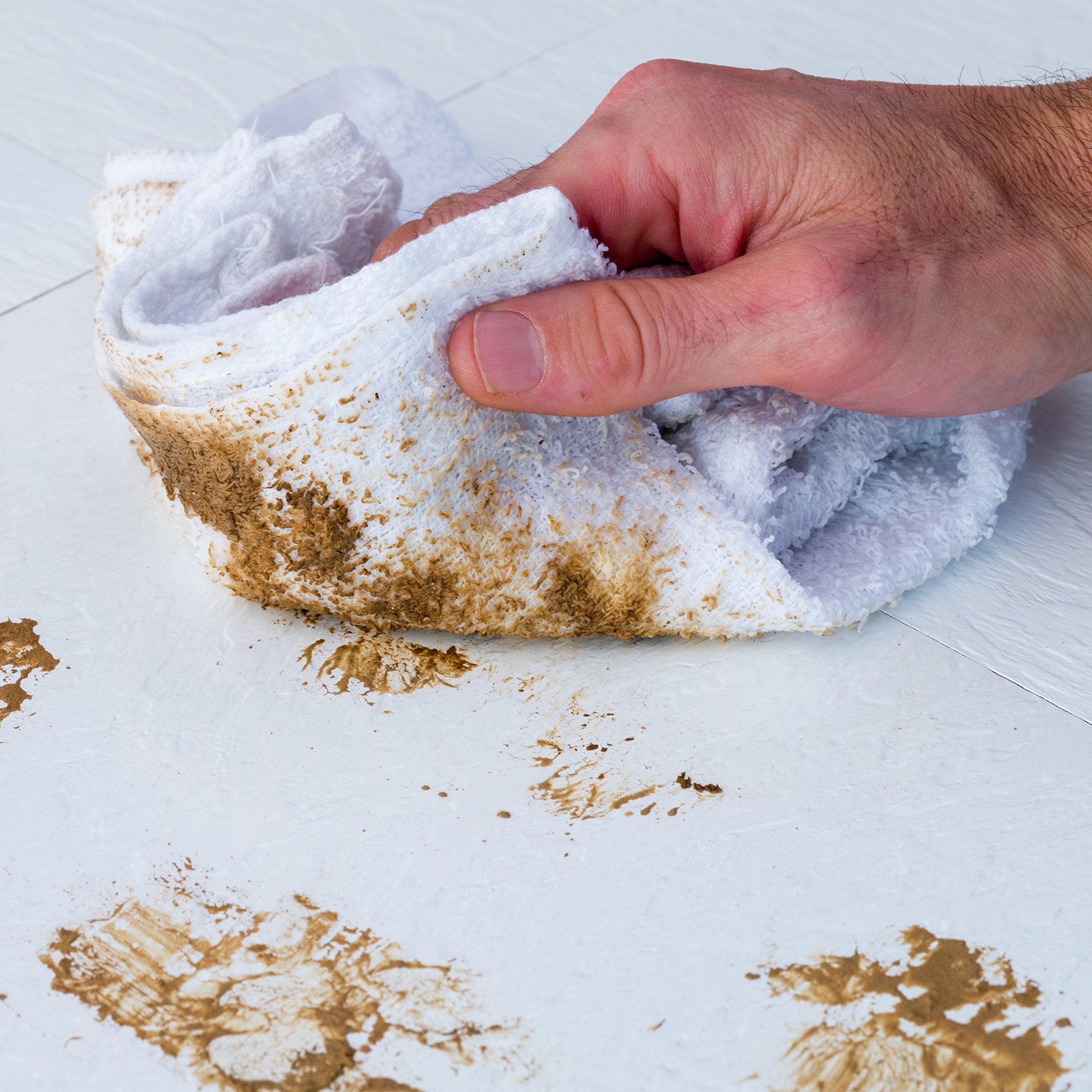 S&T INC. Multipurpose Cotton Terry Cleaning Towels for Home, Car, Automotive, and Garage Cleaning Supplies, 14 Inch x 17 Inch, White, 24 Pack