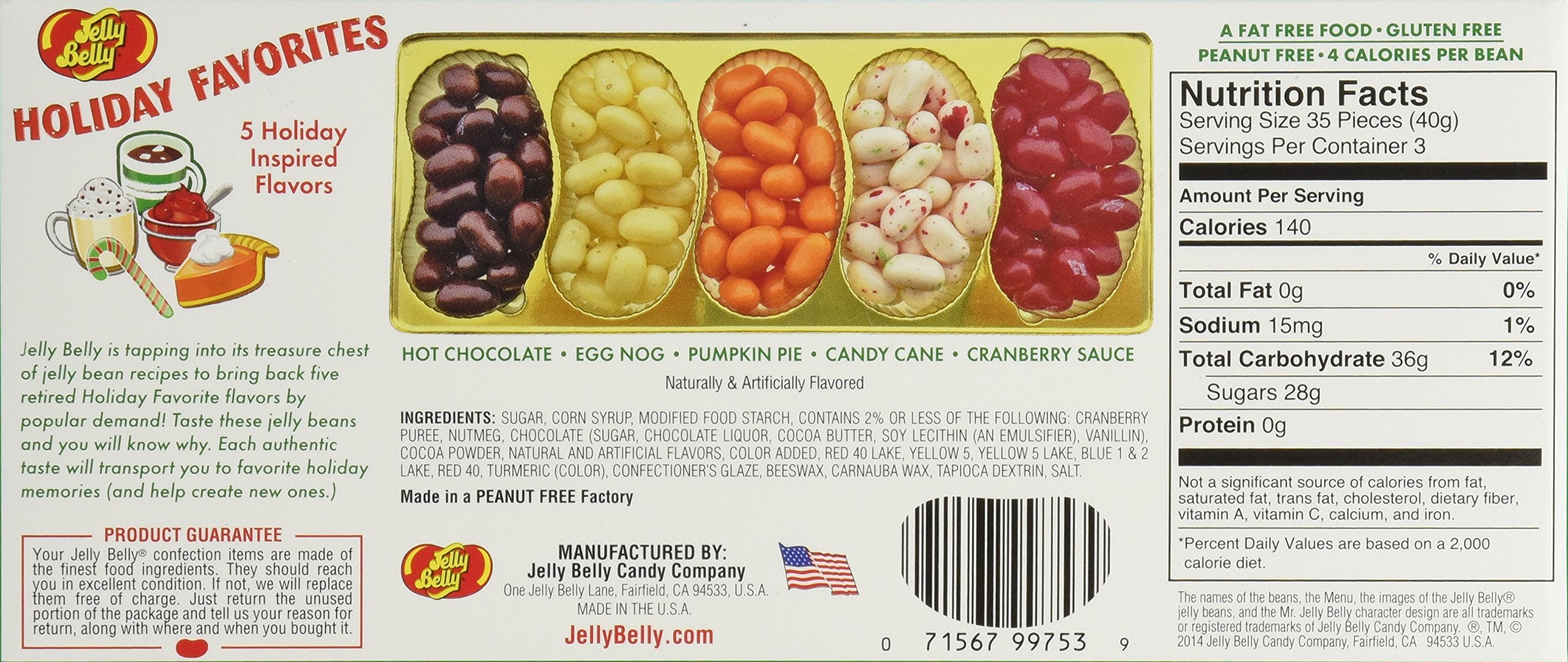 (Set/2) Jelly Belly Christmas Holiday Favorite Flavored Candy Beans Gift Box,8.5 oz