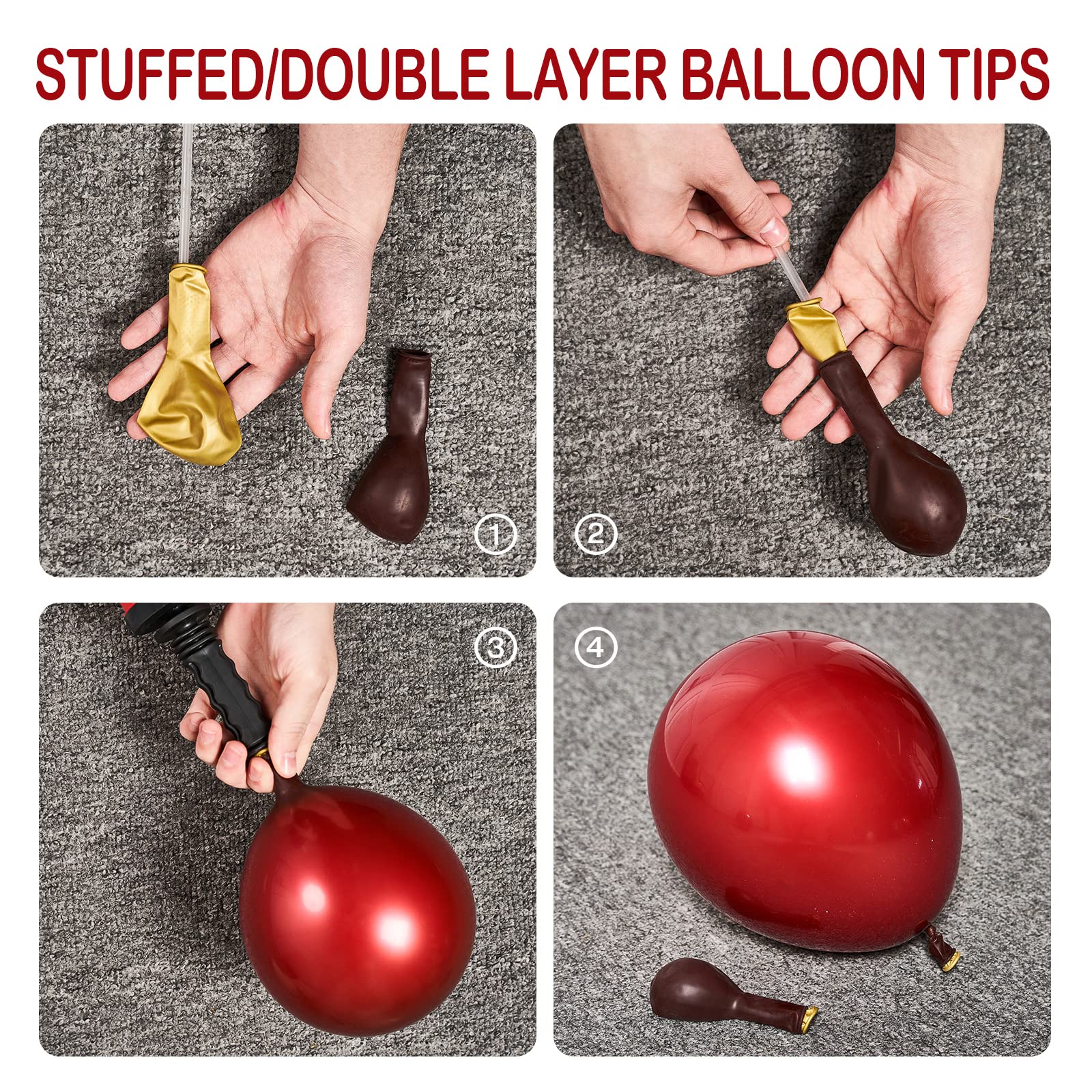 PartyWoo 140 pcs Burgundy and Pink Balloon Garland Kit, Balloons, White Balloons Pastel for as Birthday Decorations, Baby Shower Wedding Decorations