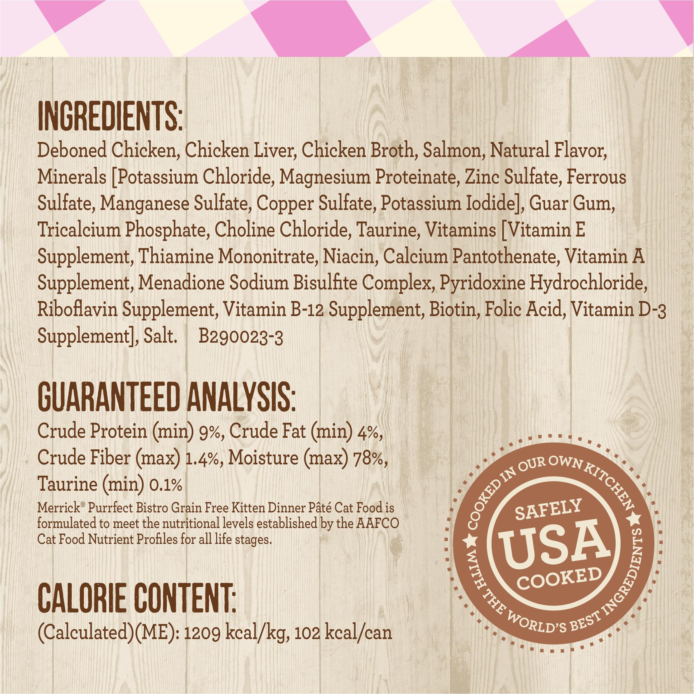 Merrick Purrfect Bistro Grain Free Premium Soft Canned Pate Chicken Wet Cat Food, Kitten Dinner Recipe - (Pack of 24) 3 oz. Cans