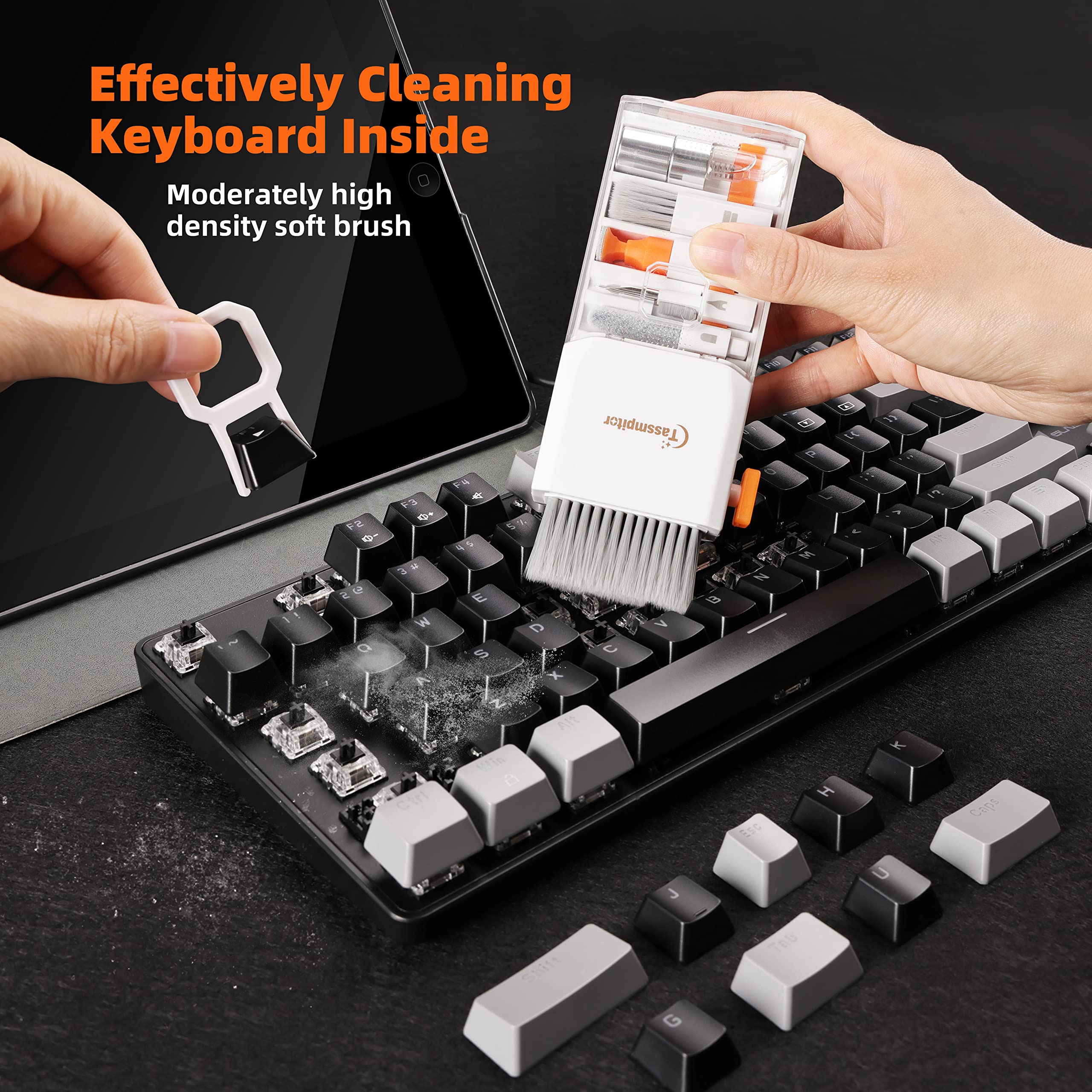 Laptop Cleaning Kit Keyboard Cleaner, Keyboard Cleaning Kit Electronics Cleaning Tool for MacBook iPad Phone iPhone Pro, Brush Tool for Tablet, Computer, PC, TV Camera Lens Computer Vacuum Keyboard