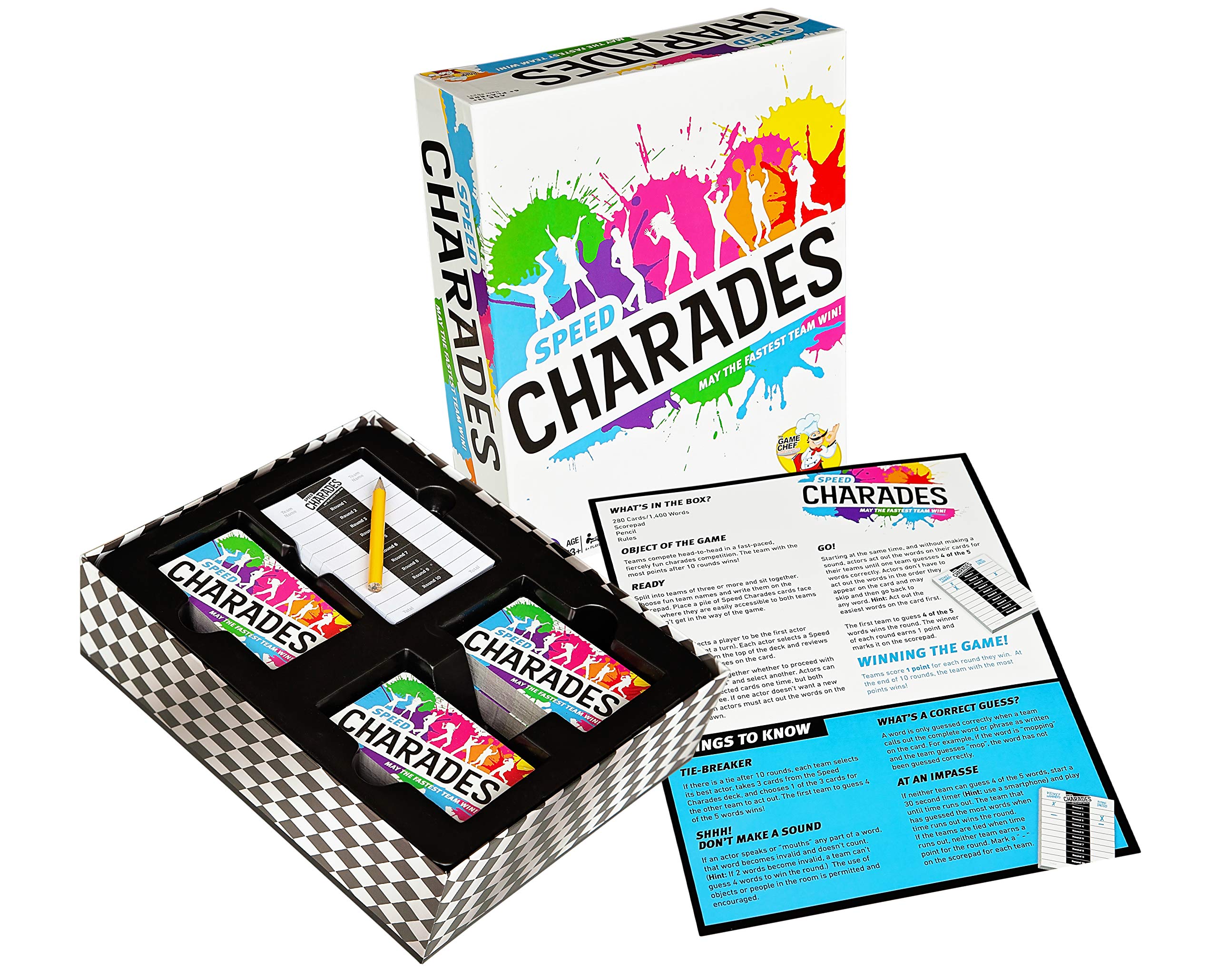 Speed Charades Party Game - Charades Board Game - Includes 1400 Charades - Perfect for Groups and Family Game Nights