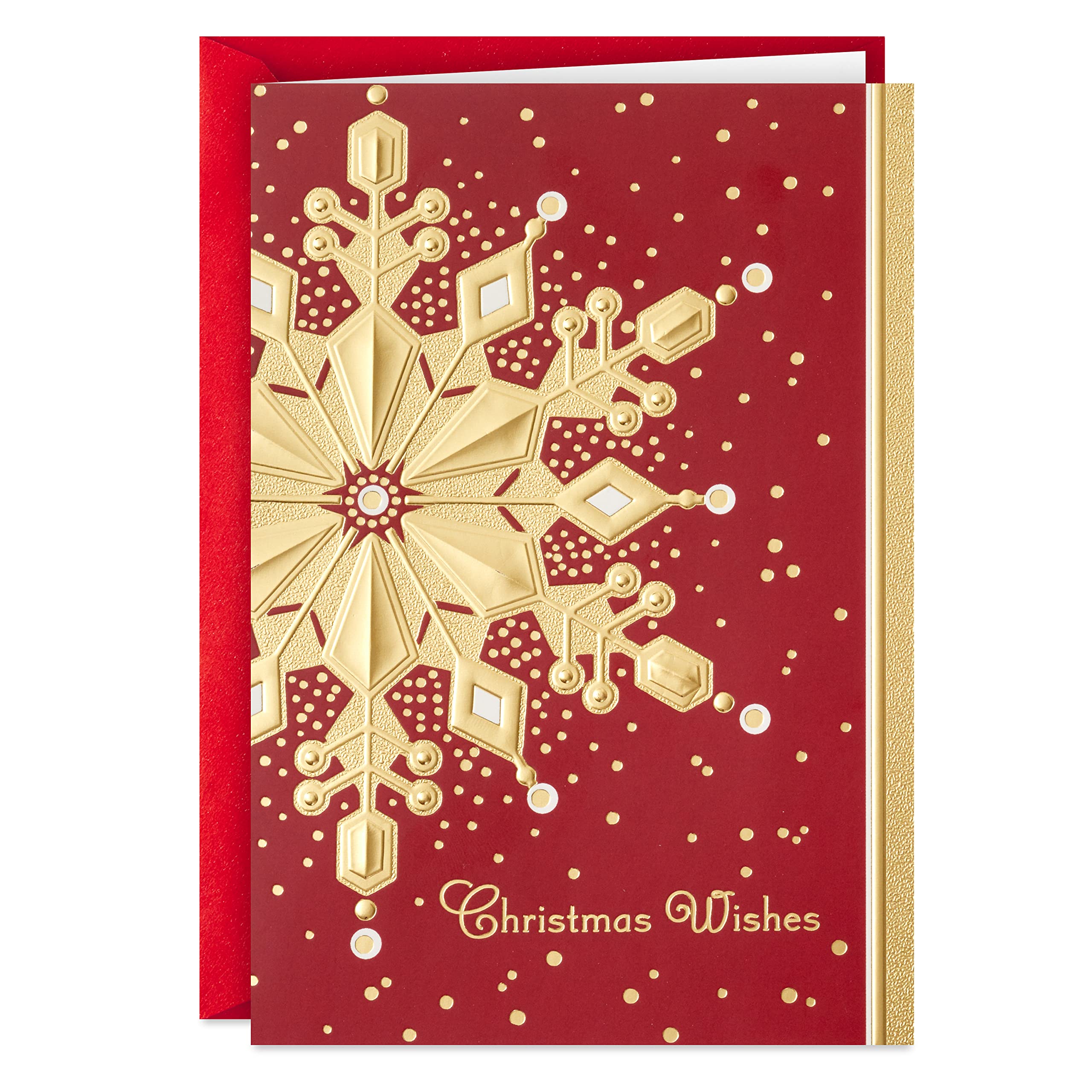 Hallmark Boxed Holiday Cards, Red and Gold Snowflake (40 Cards with Envelopes)