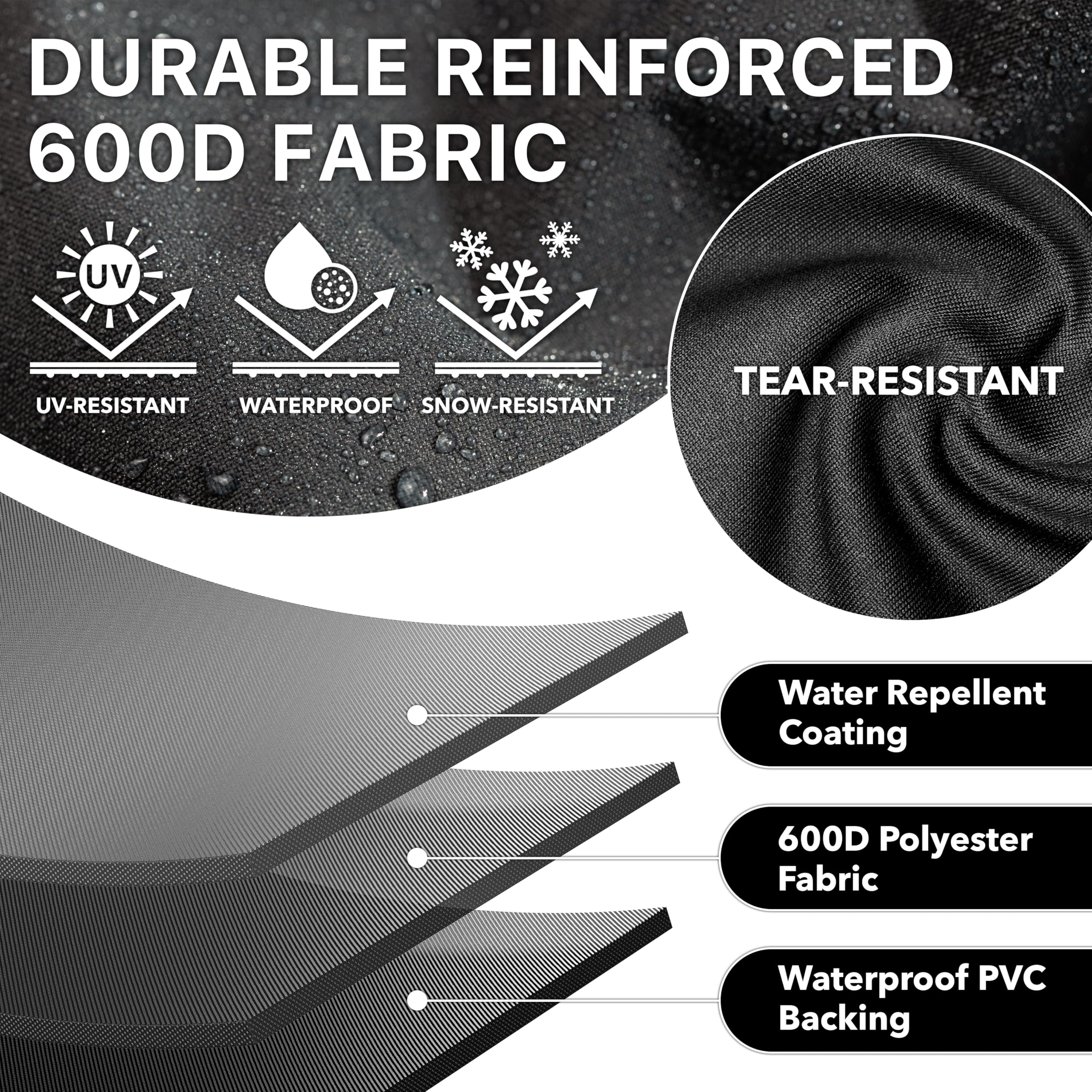 Simple Houseware 60 in. Heavy-Duty BBQ Gas Grill Cover, 600D Polyester Waterproof, Weather-Resistant