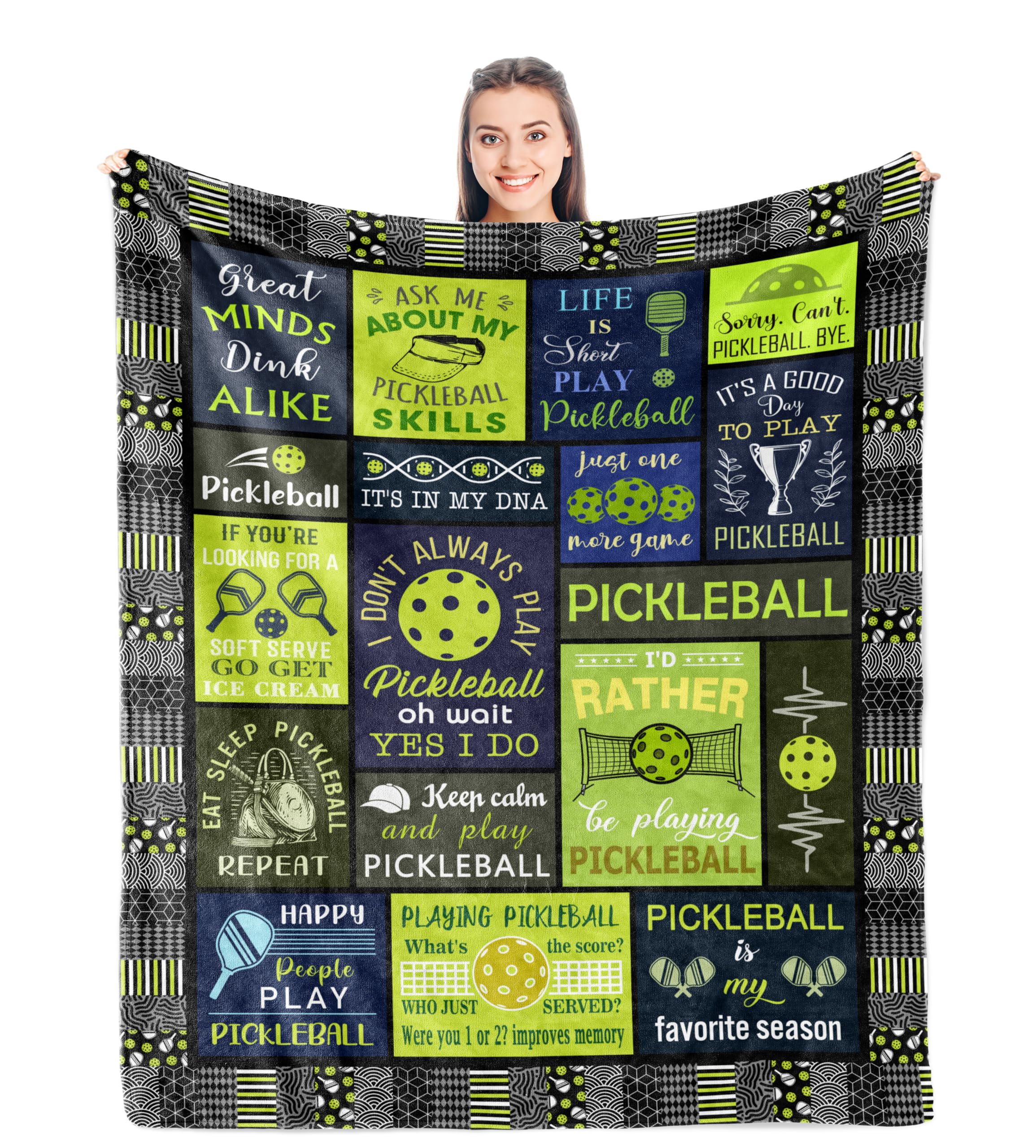 Pickleball Gifts Blanket, Pickleball Gifts for Women/Men, Gifts for Pickleball Lovers, Funny Pickleball Gift, Pickleball Accessories Gifts for Women, Pickleball Decoration Bed Blanket/Throw 50" x 60"