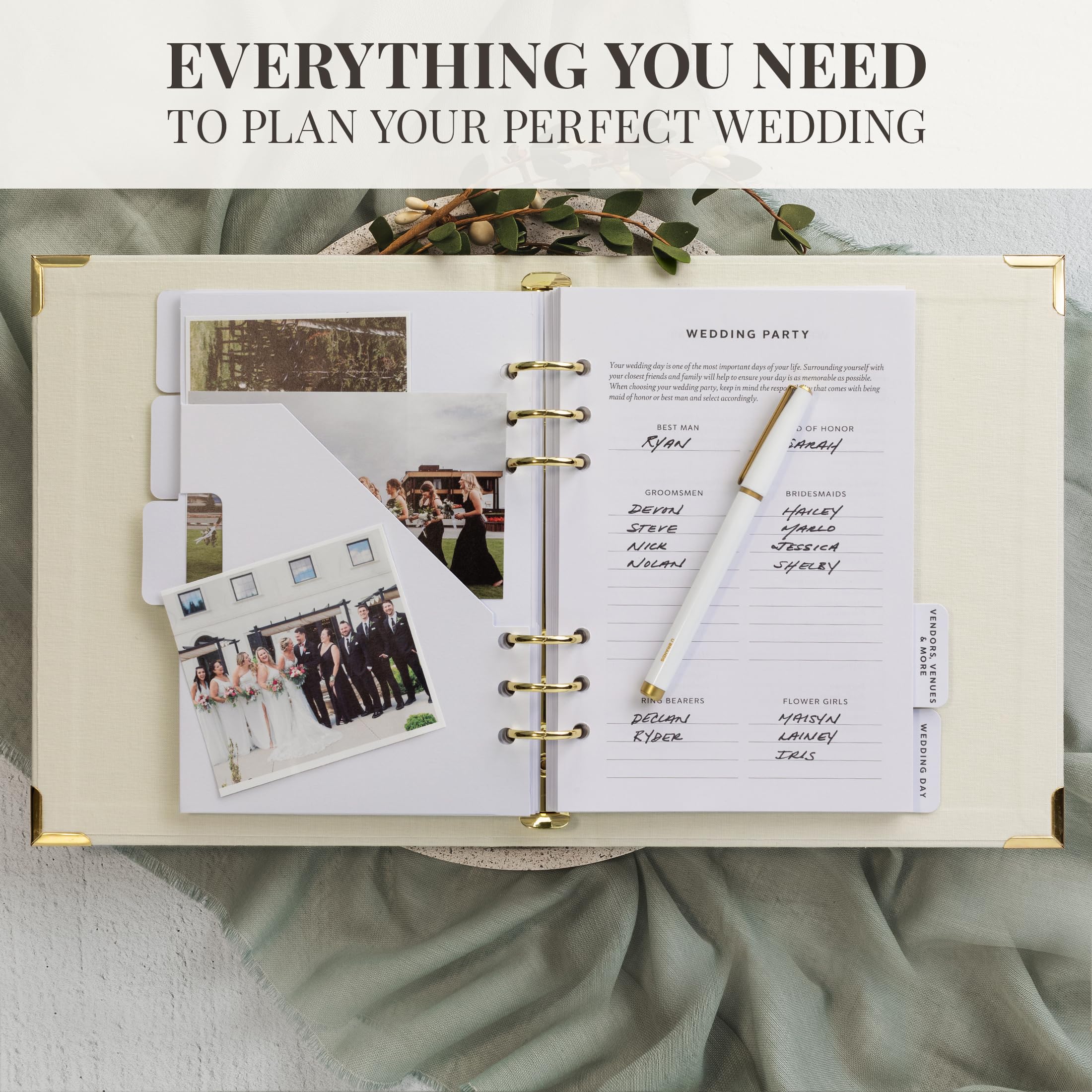 Beautiful Wedding Planner Book And Organizer - A Unique Linen Binder For the Bride Perfect To Plan Your Big Day - An Exceptional Engagement Gift For Newly Engaged Couples, Future Brides, And Grooms