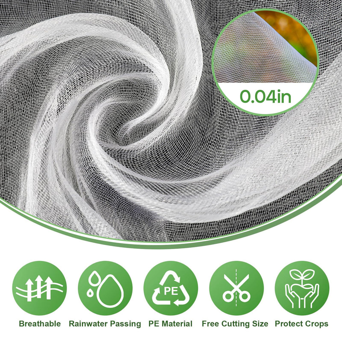 GonLei Garden Netting 8 X 24 FT Garden Mesh Netting Protection Plant Cover Screen Vegetable Row Cover,Cicada Netting for Trees Blueberry Shrubs Fruits Flowers Garden Screen Barrier Net