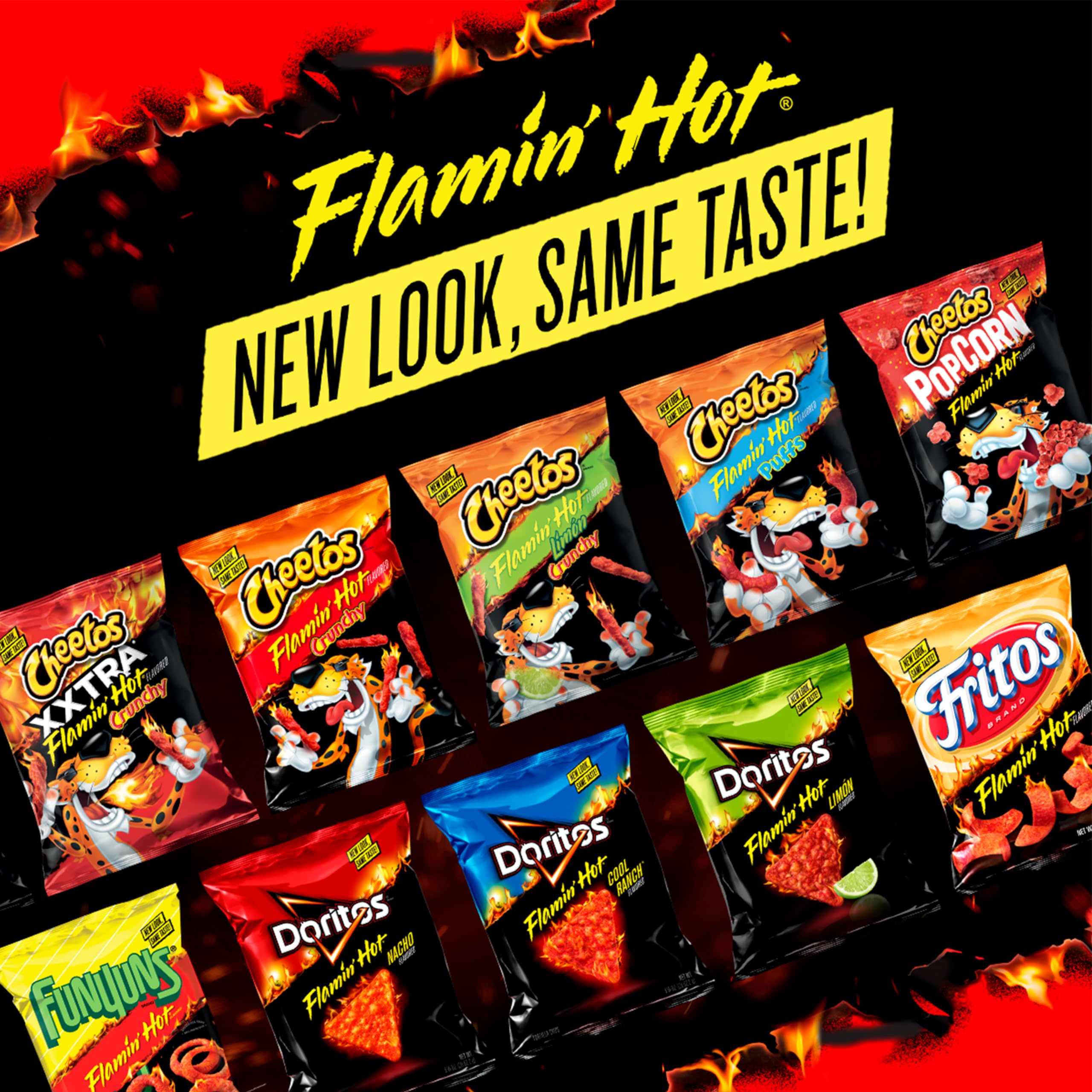 Cheetos Cheese Flavored Snacks, Flamin' Hot Mix Variety Pack, (Pack of 40)