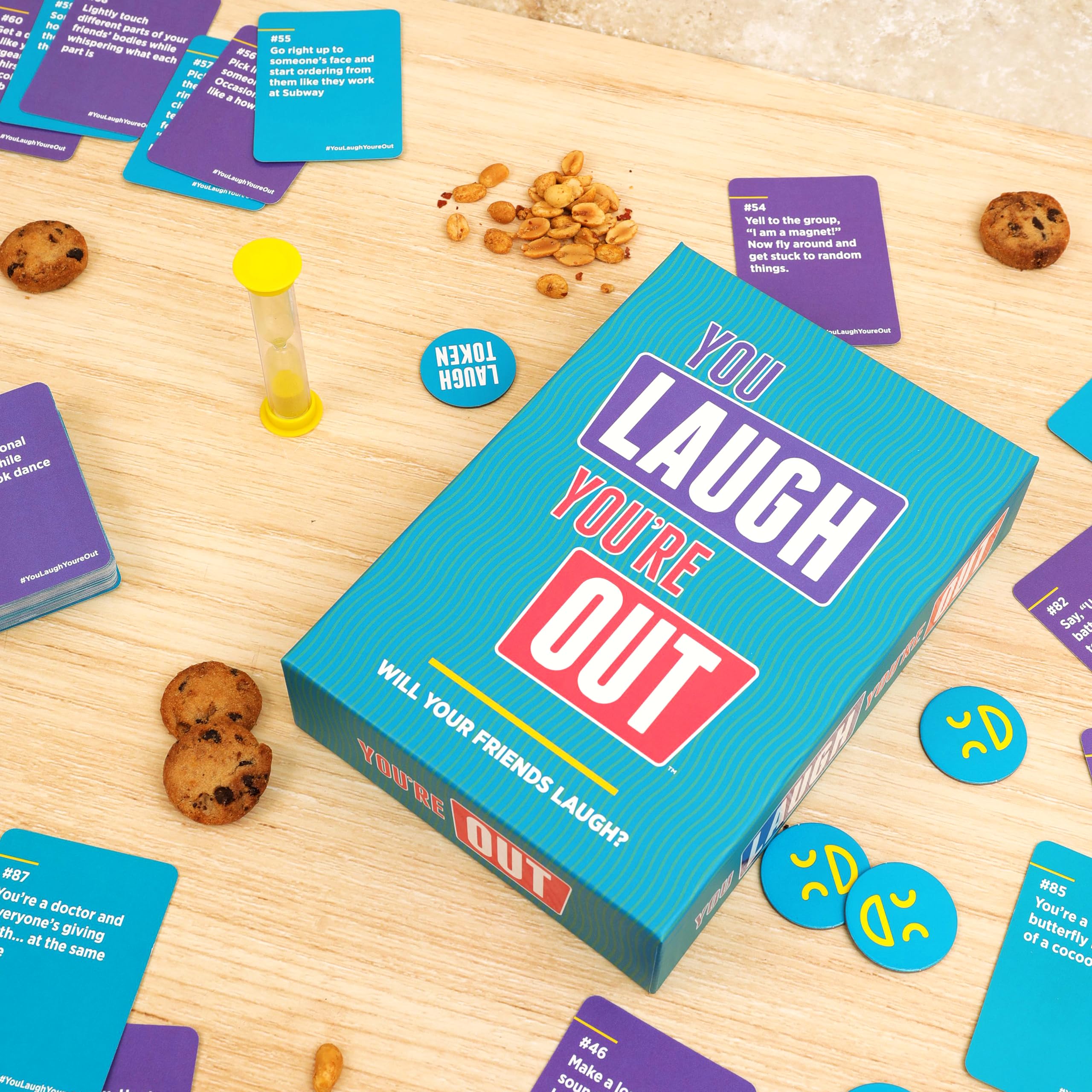 DSS Games You Laugh You're Out A Party Game with Hilarious Charades Family Card Games for Adults & Kids, 125 Prompt Cards Fun Card Games for Family Game Nights, Gatherings, & Parties Ages 14 +