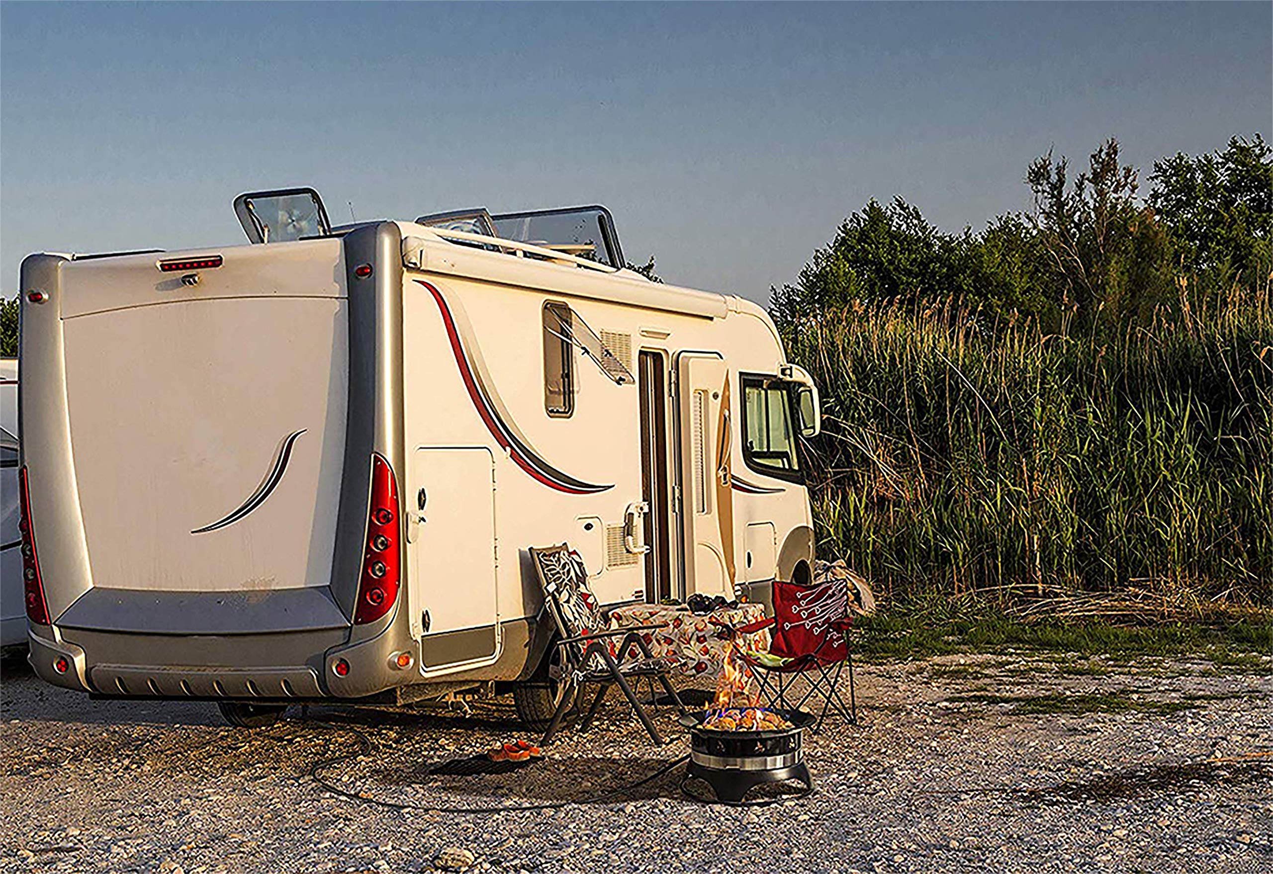 Outland Living 870 Premium Auto-Ignition Smokeless Outdoor Portable Propane Fire Pit with Cover & Carry Kit, 19-inch 58,000 BTU, Black