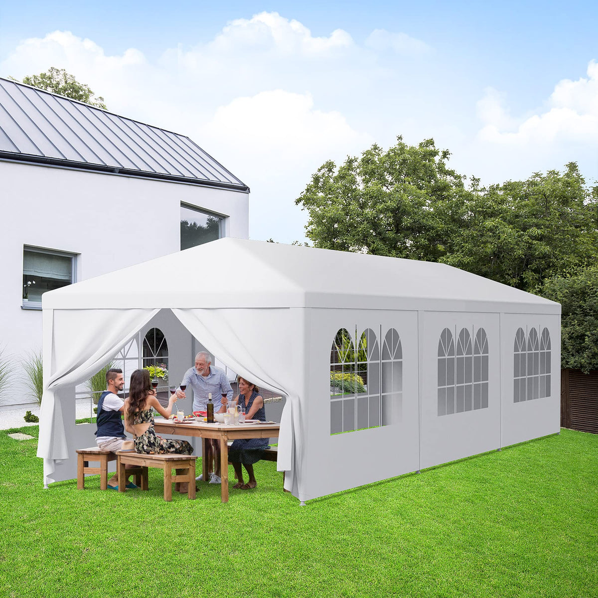 BBBuy 10'x30' Outdoor Party Wedding Tent Canopy Waterproof Camping Gazebo BBQ Shelter Pavilion Heavy Duty, 8 Removable Sidewalls (10x30)