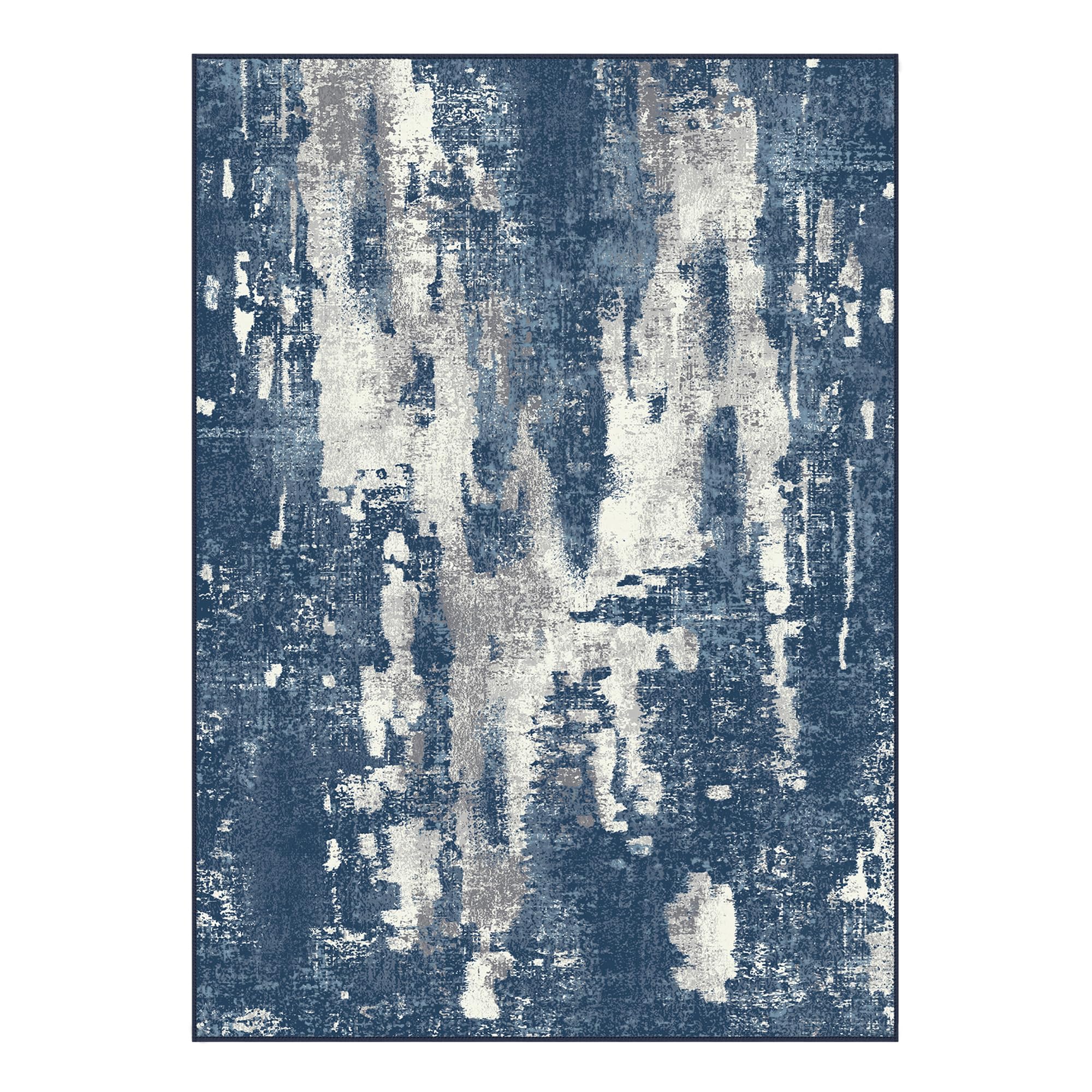 BEIMO Area Rugs 5x7 for Living Room Bedroom, Modern Abstract Machine Washable Large Soft Rug, Floor Carpet with Non Slip Backing for Dining Room，Blue