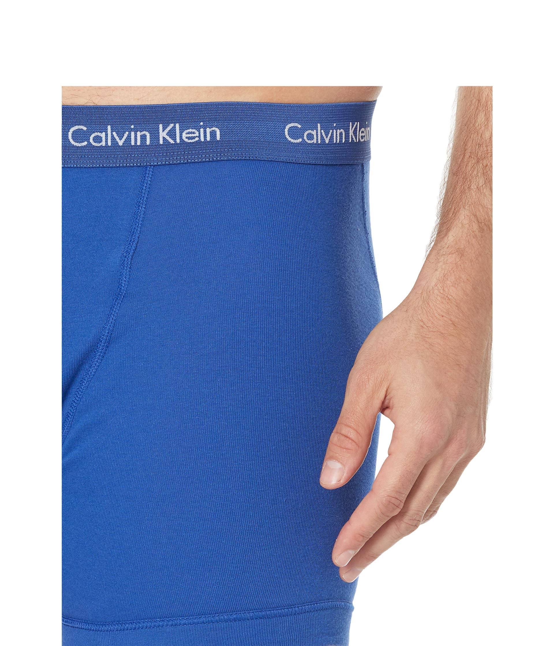 Calvin Klein Men's Cotton Classics 5-pack Boxer Brief, 2 Mazarine Blue, 1 Periwinkle, 1 Dark Night, 1 Evening Blue, Small