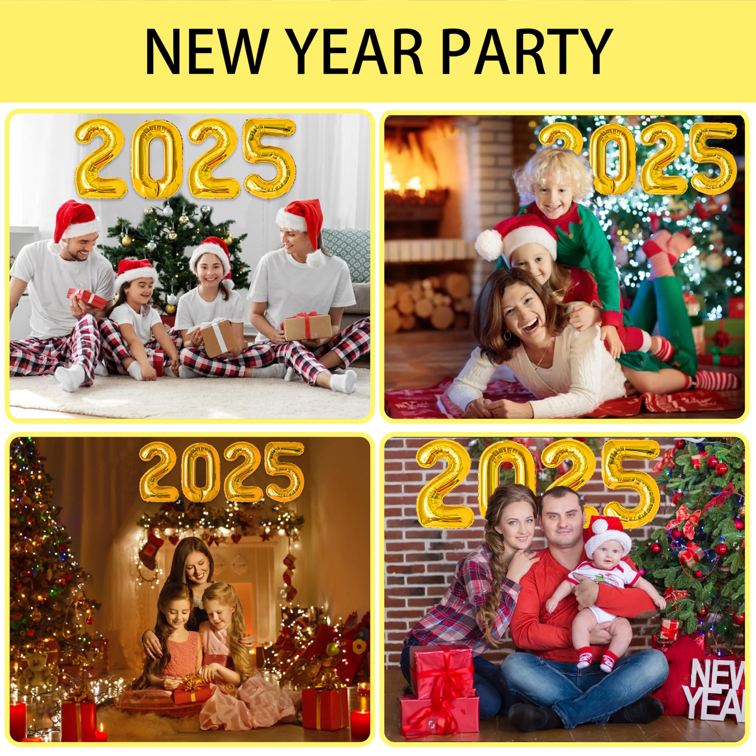 PY SUPER MODE 40 Inch New Years Eve Decorations 2025 Balloons,New Year Decoration Foil 2025 Balloons 2025 Foil Balloons 2025 for New Year Party Decoration Number Balloons