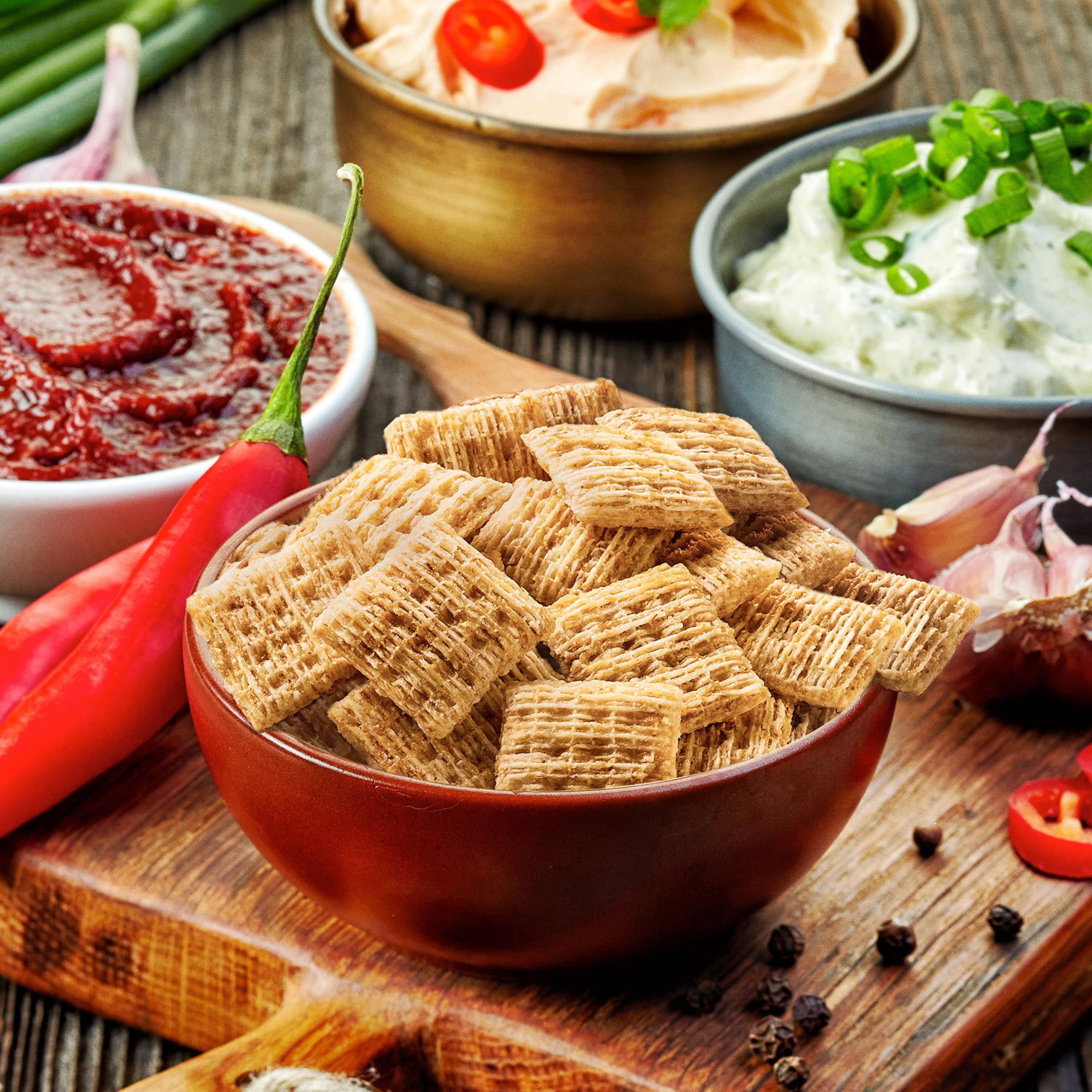 Triscuit Minis Original Whole Grain Wheat Crackers, Vegan Snacks, Bulk Snack Crackers, 6 - 8 oz Boxes