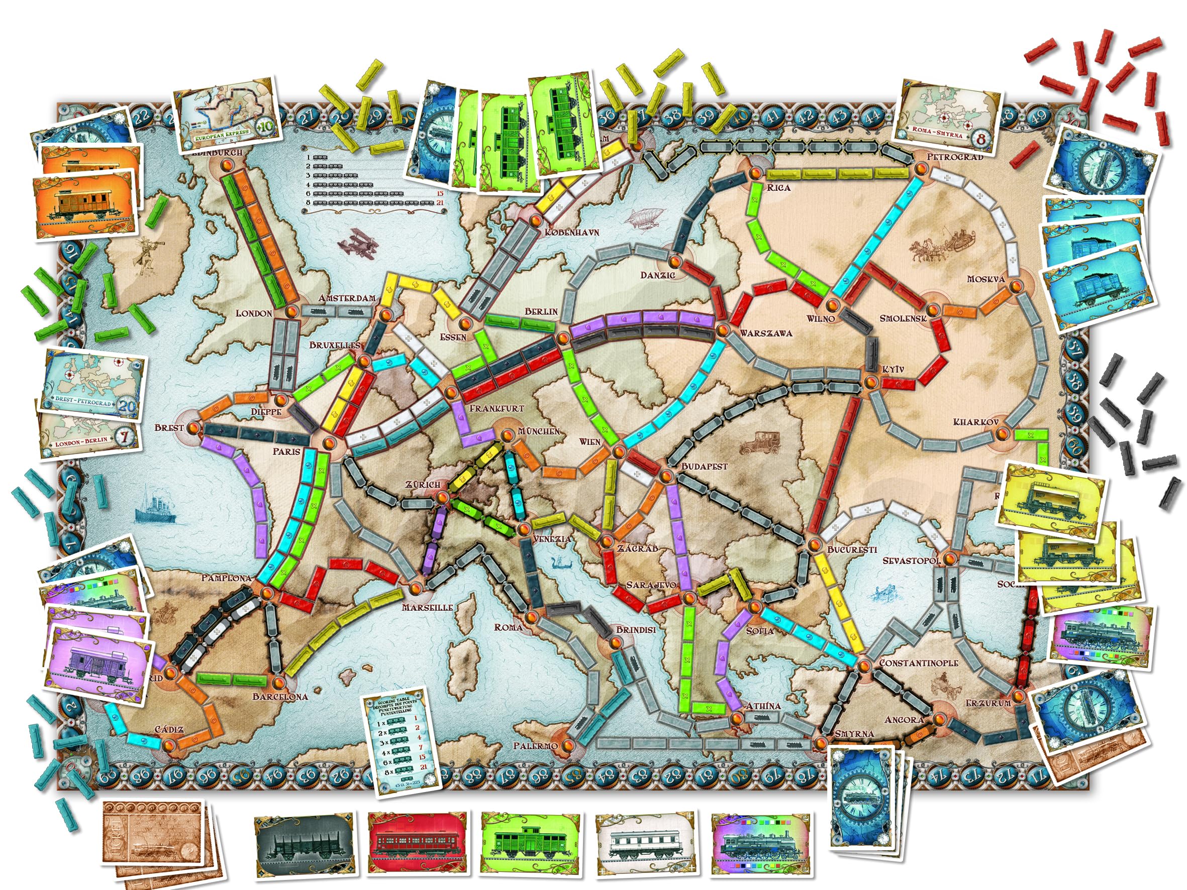 Ticket to Ride Europe Board Game - Embark on a Railway Adventure Across the Continent! Fun Family Strategy Game for Kids & Adults, Ages 8+, 2-5 Players, 30-60 Min Playtime, Made by Days of Wonder